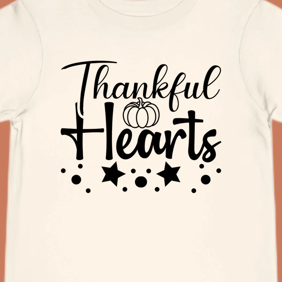 Thankful Hearts fall design with pumpkin and stars.