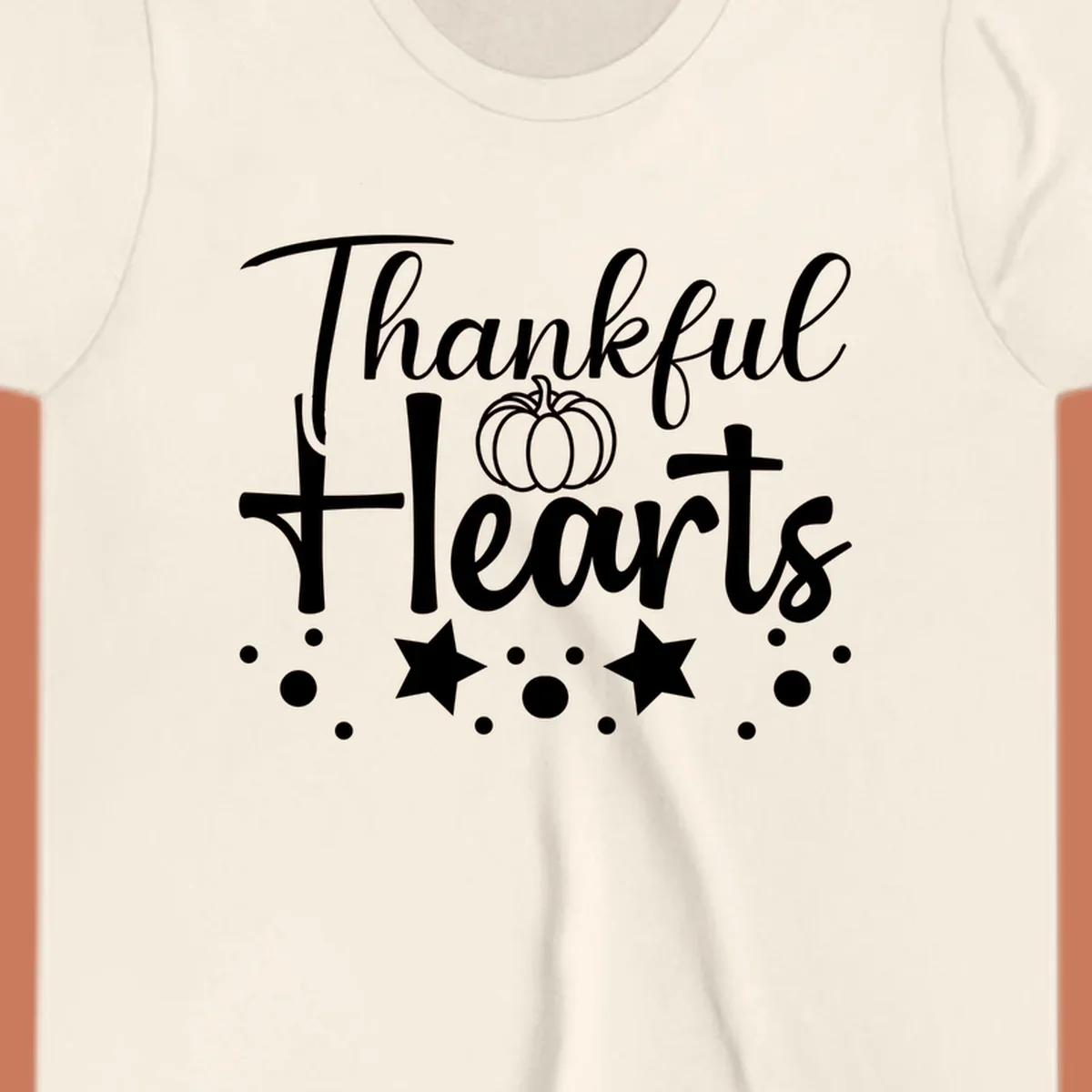 Thankful Hearts fall design with pumpkin and stars.