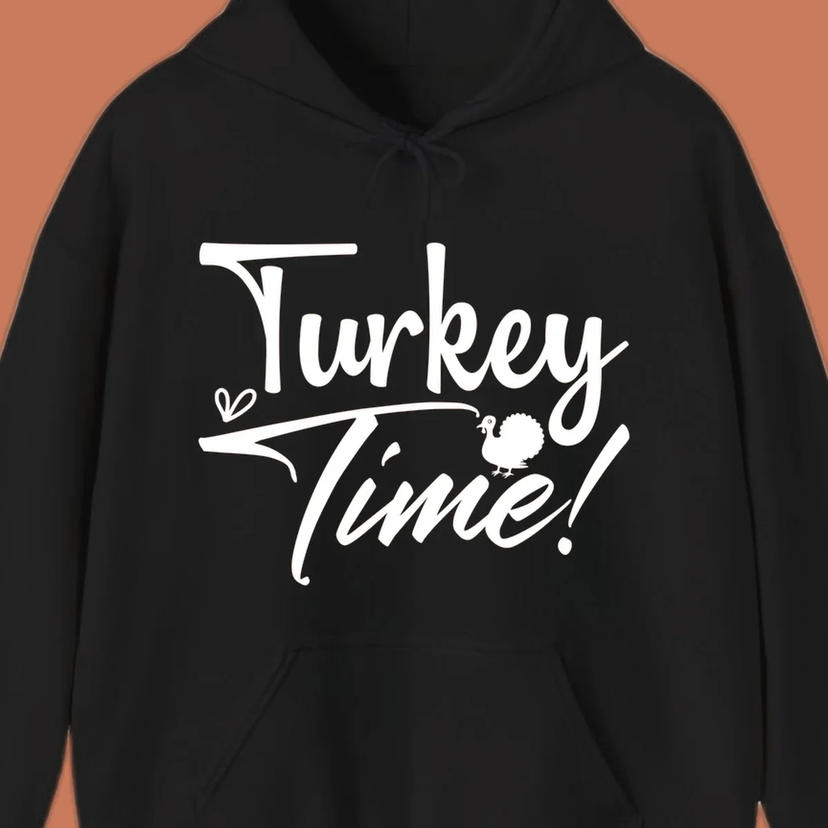 Turkey Time! graphic with heart and turkey illustration