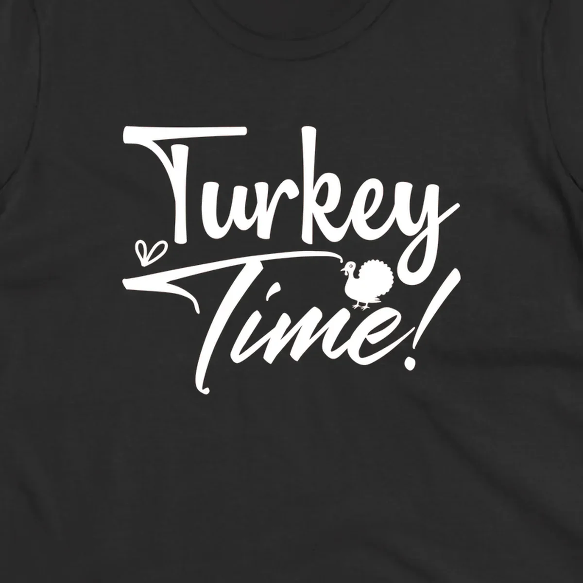 Turkey Time! graphic with heart and turkey illustration