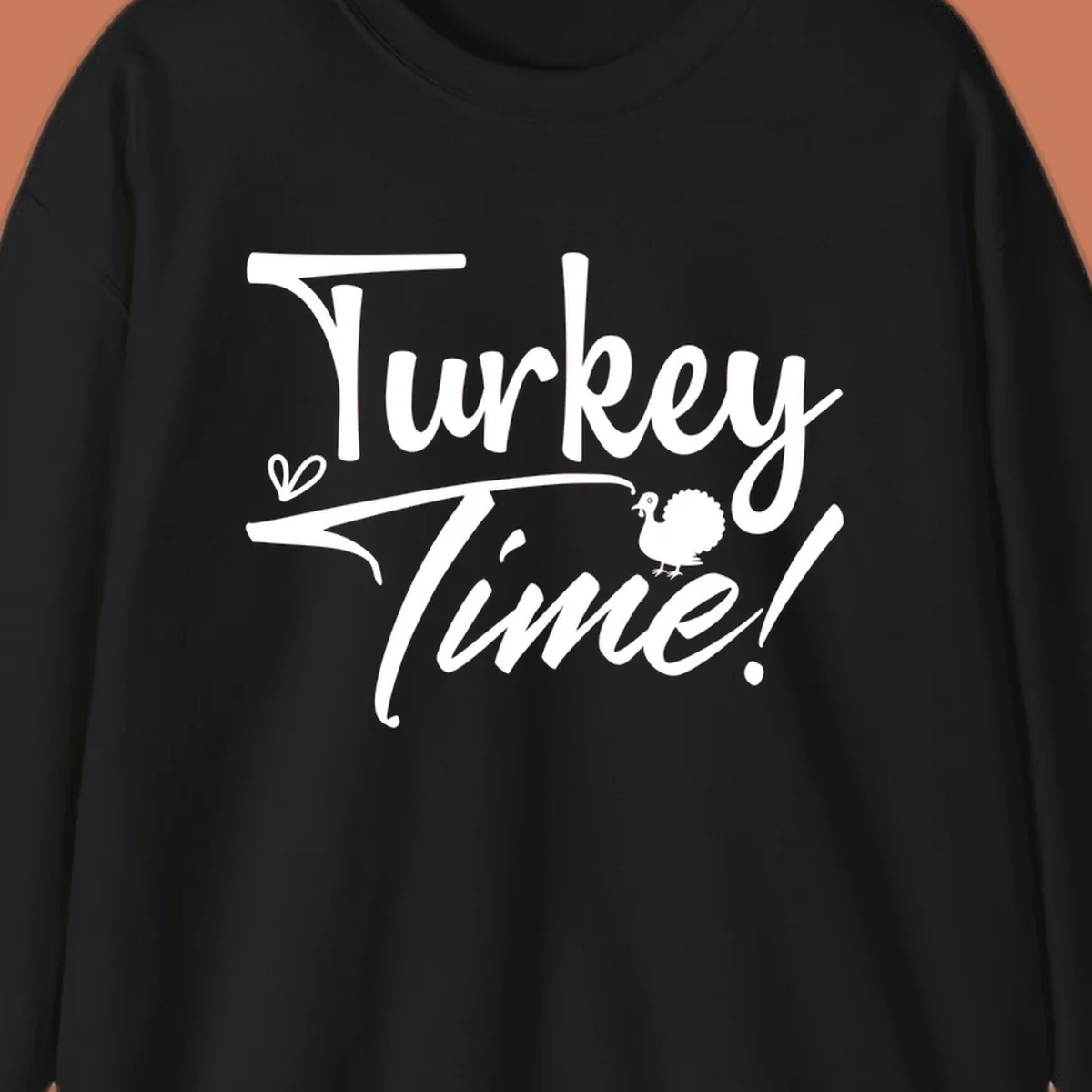 Turkey Time! graphic with heart and turkey illustration