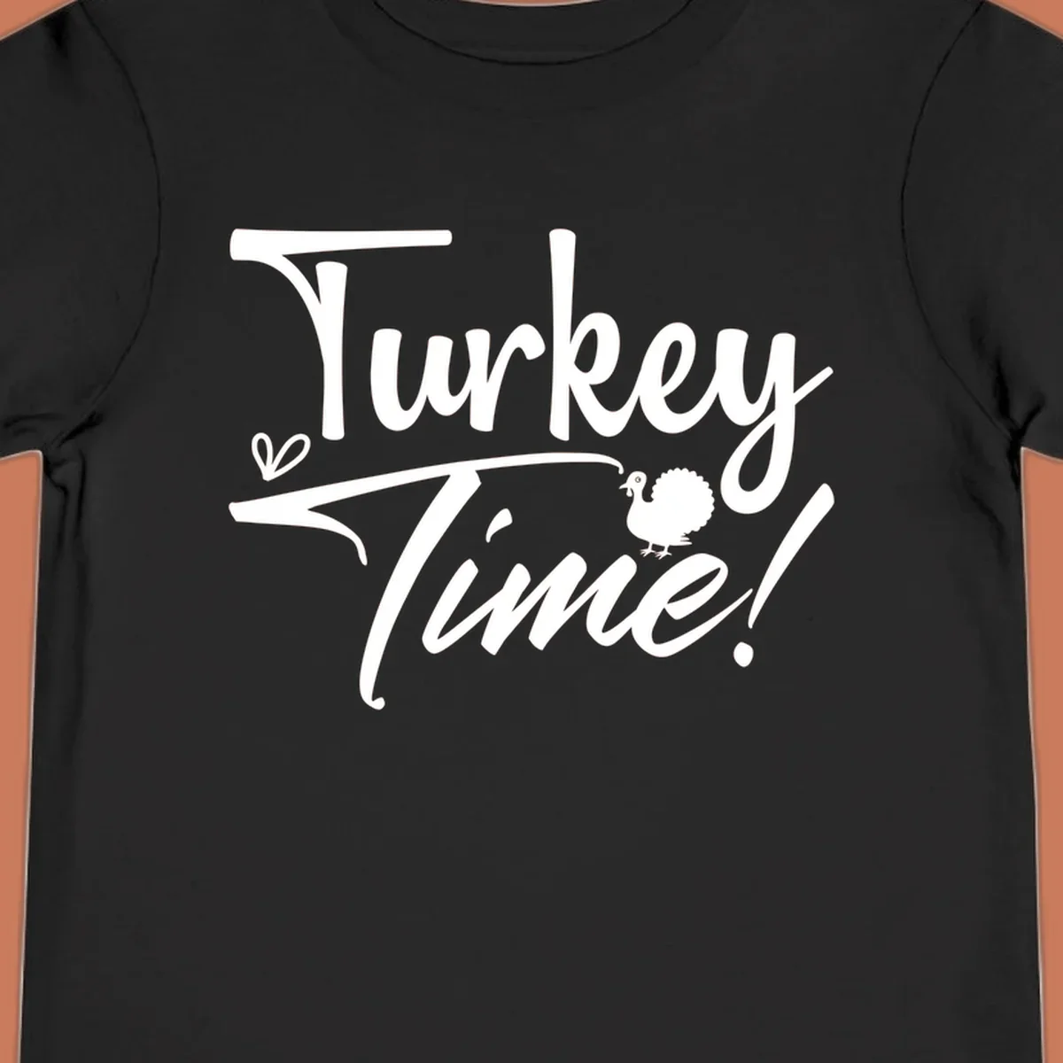 Turkey Time! graphic with heart and turkey illustration
