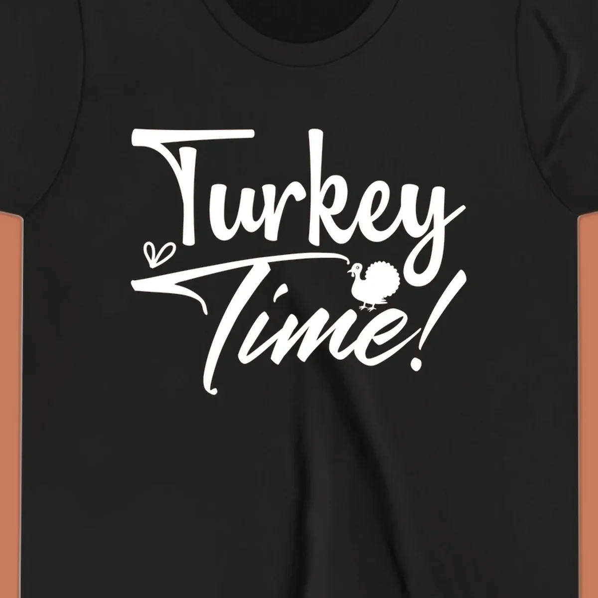 Turkey Time! graphic with heart and turkey illustration
