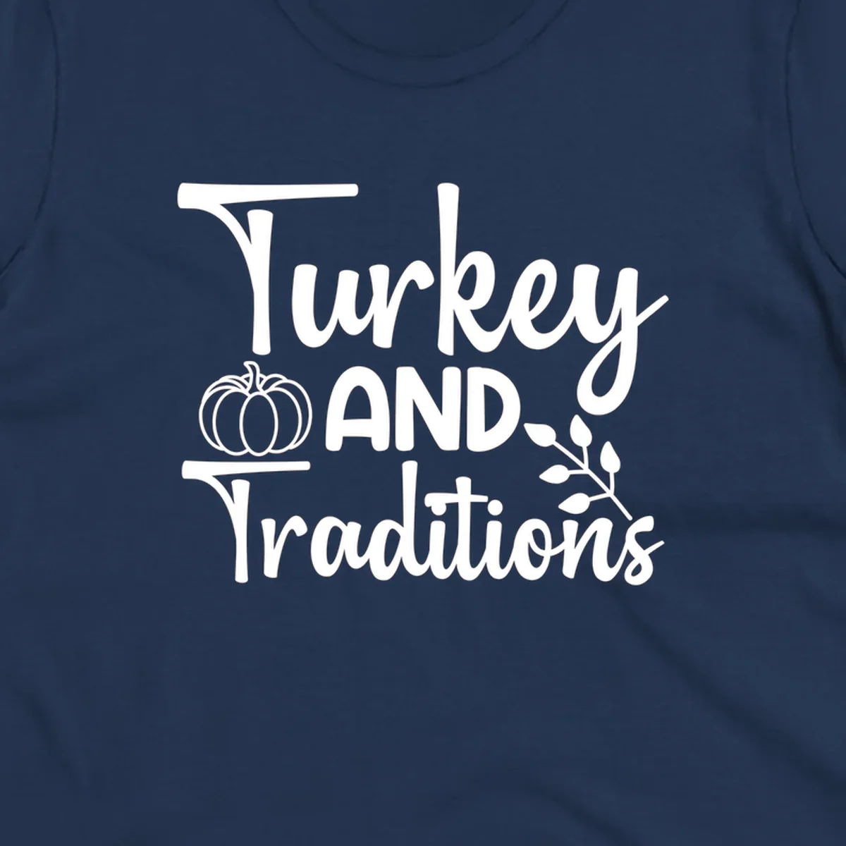 Thanksgiving traditions text and illustrations with pumpkin and leaves.