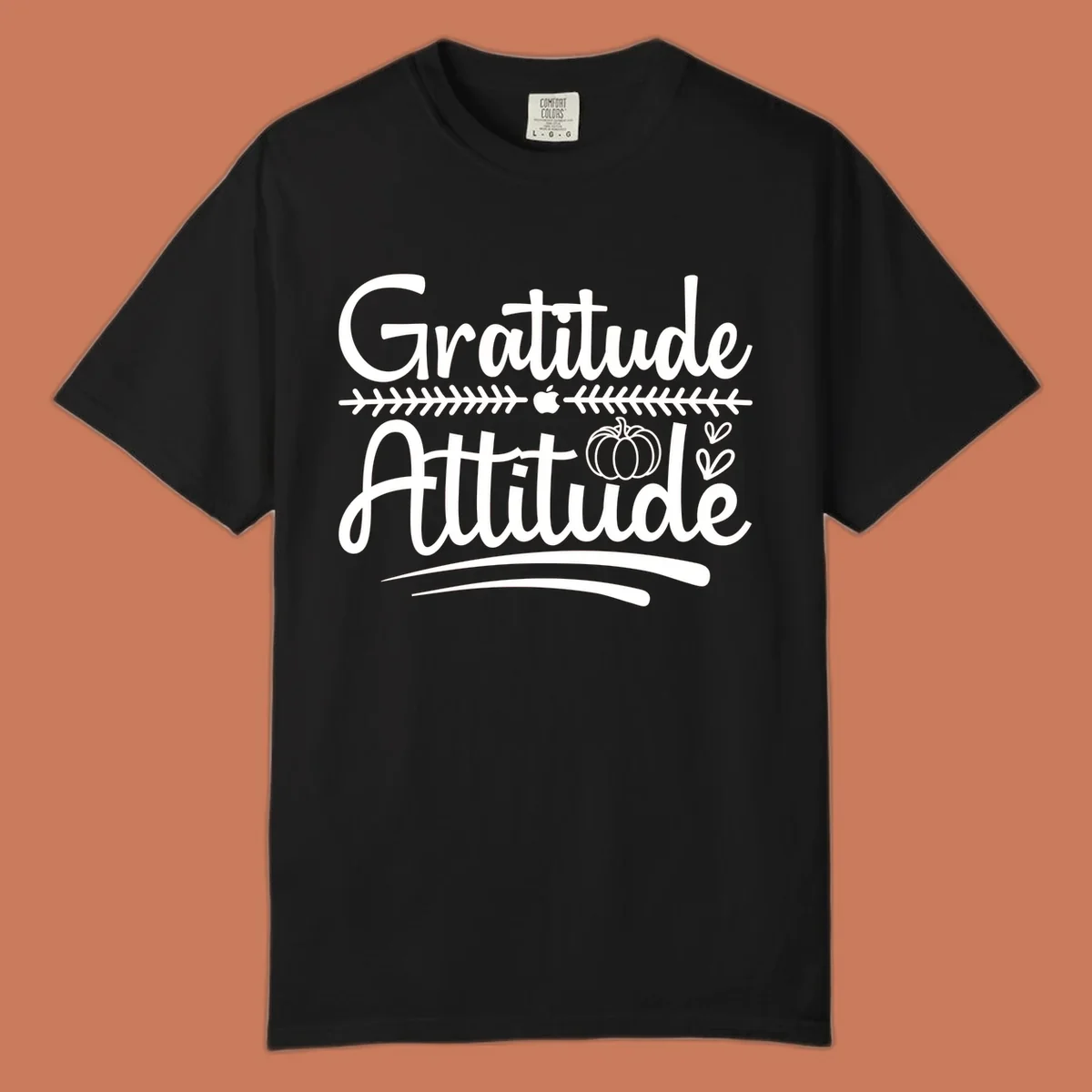 Gratitude Attitude script design with decorative elements