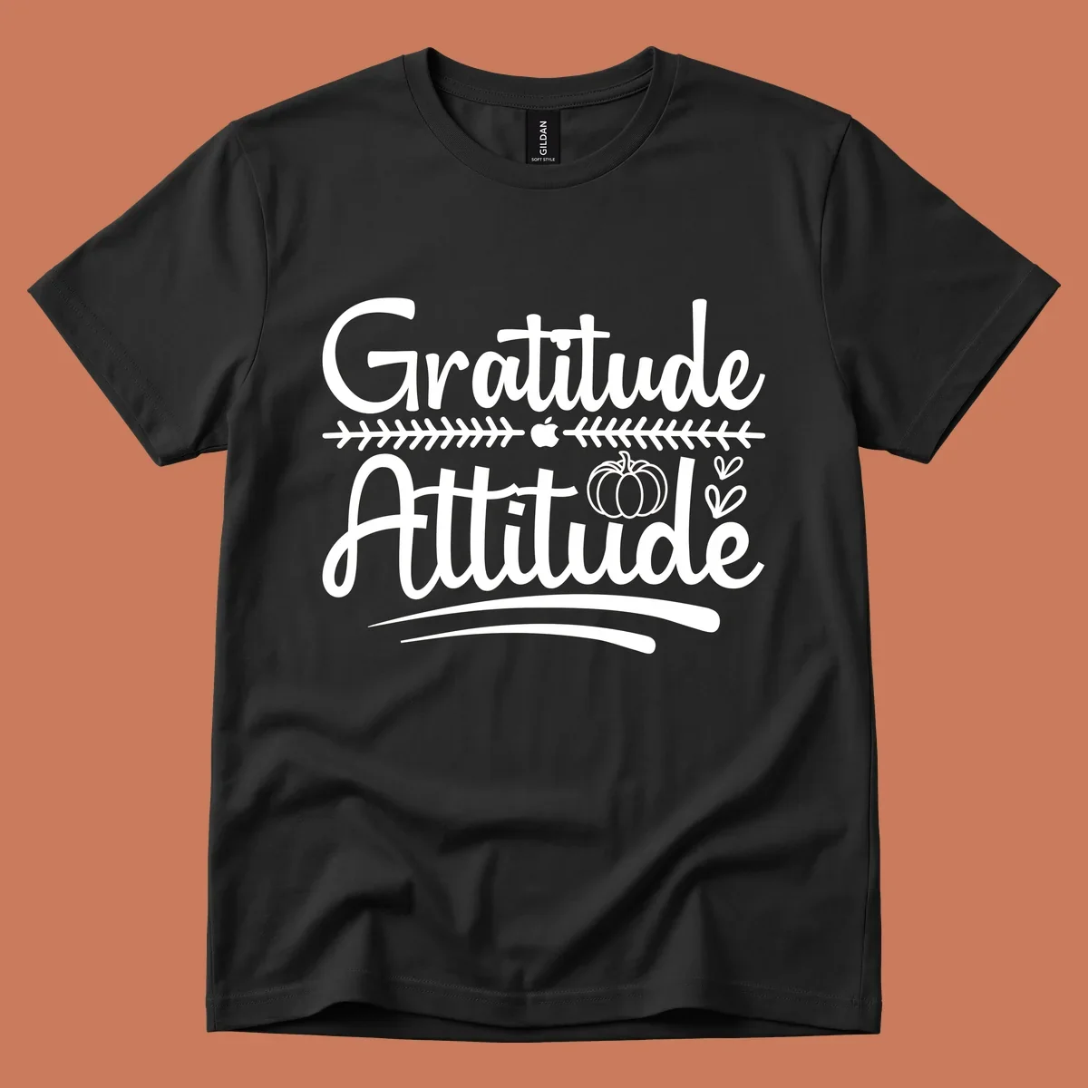 Gratitude Attitude script design with decorative elements
