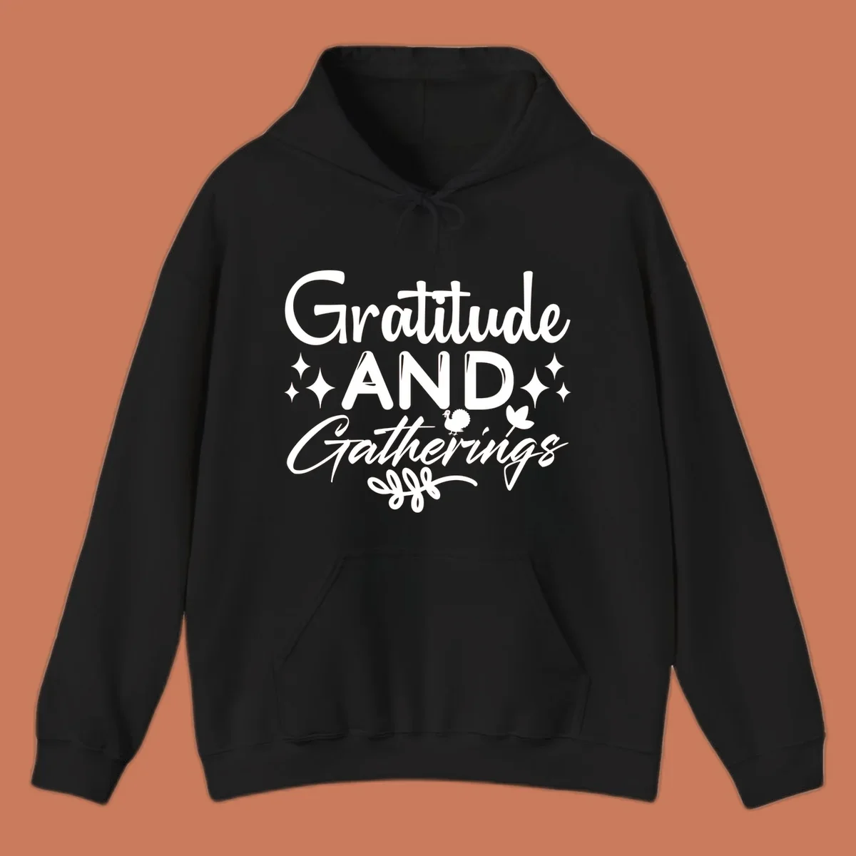 Gratitude and Gatherings text with star, turkey, and leaf elements. gratitude-gatherings.