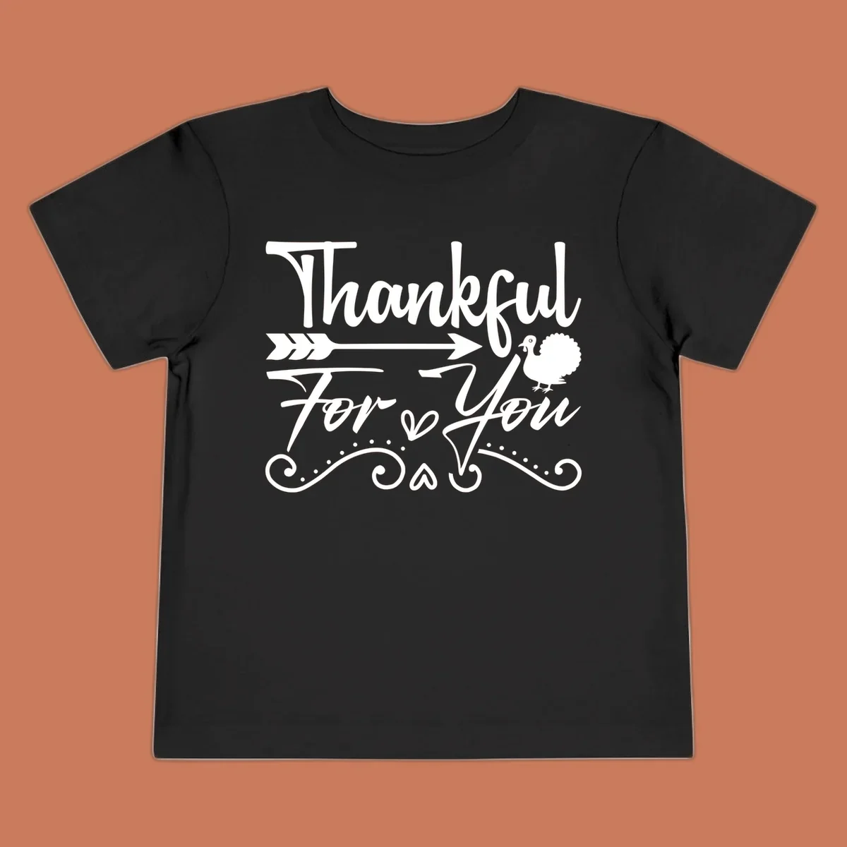 Thankful For You thanksgiving turkey arrow calligraphy design.