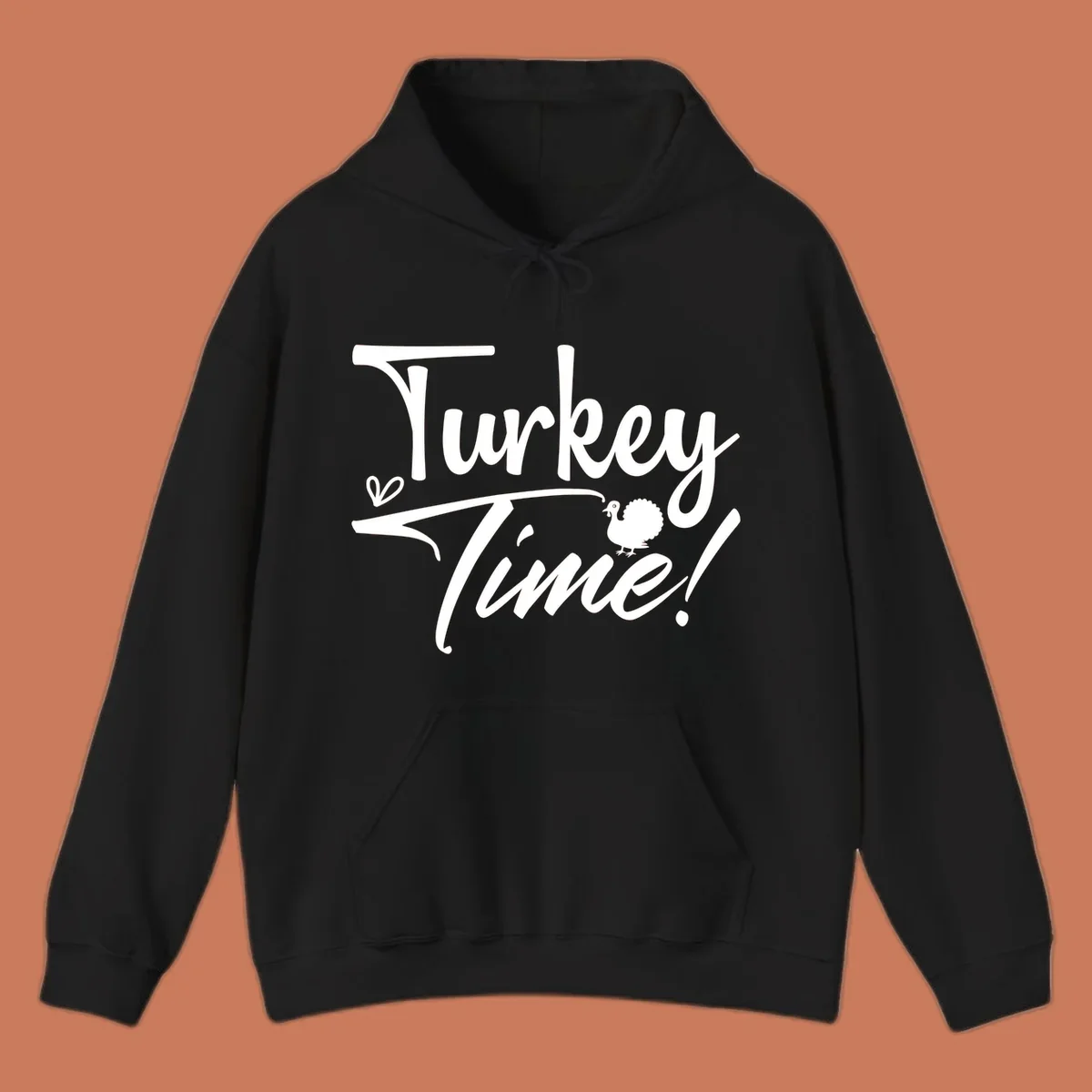Turkey Time! graphic with heart and turkey illustration