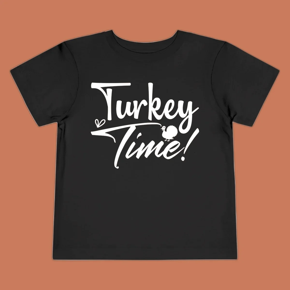 Turkey Time! graphic with heart and turkey illustration