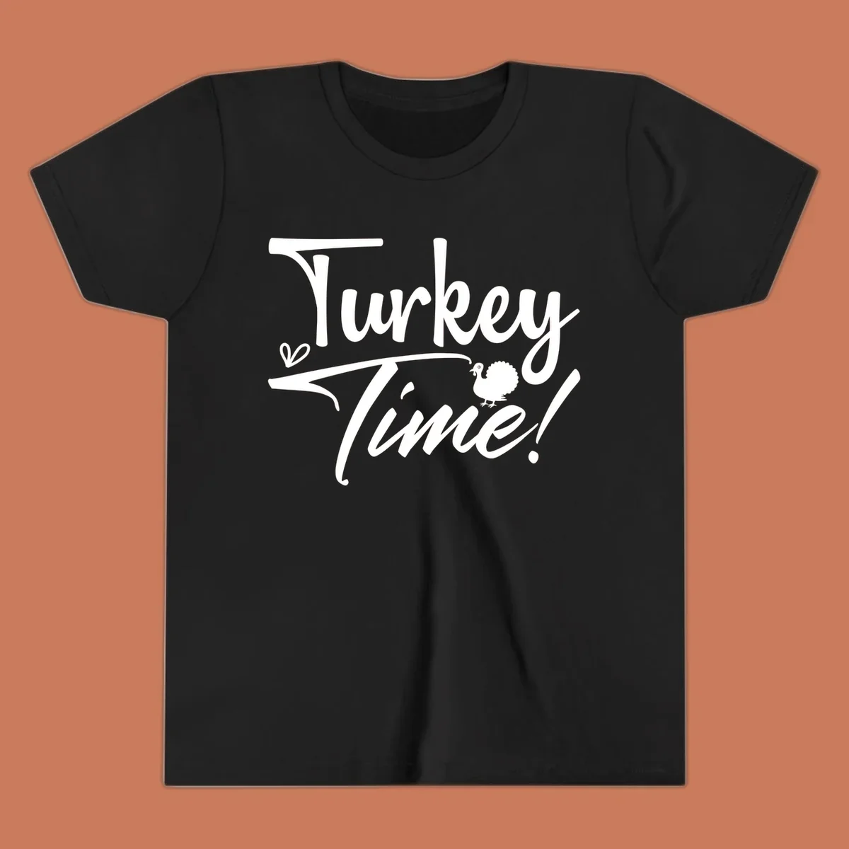 Turkey Time! graphic with heart and turkey illustration