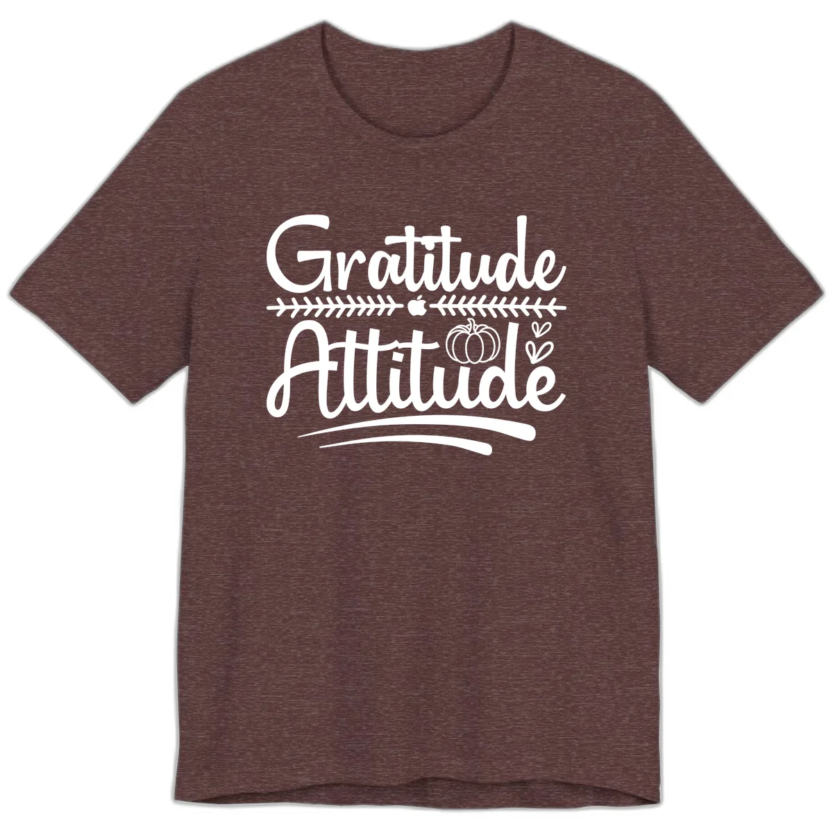 Gratitude Attitude Typography Design Premium T-Shirt in Heather Maroon