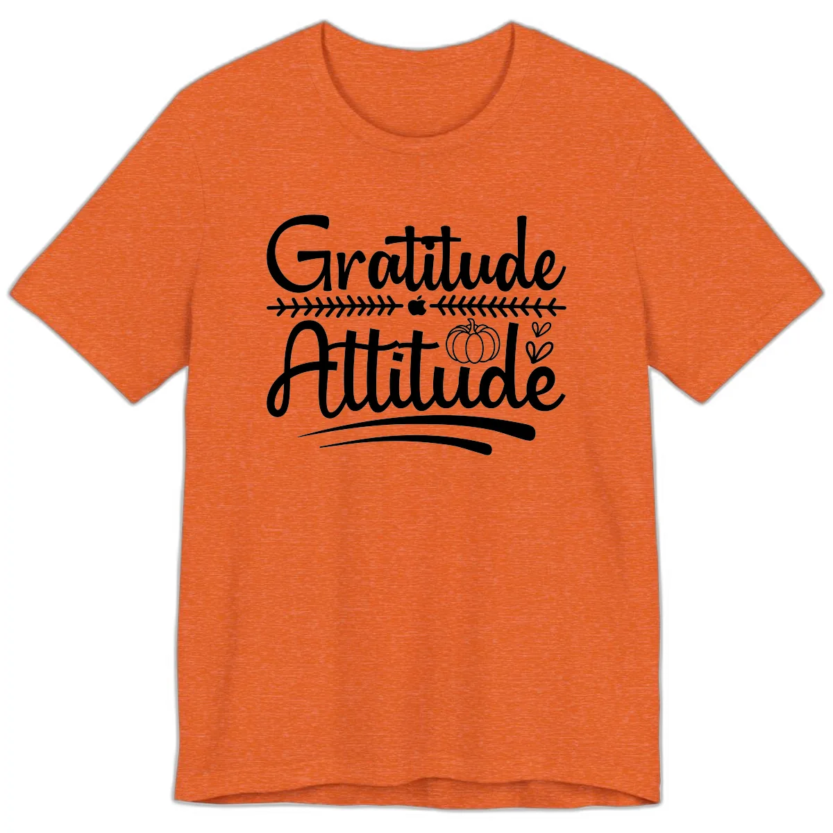 Gratitude Attitude Typography Design Premium T-Shirt in Heather Orange