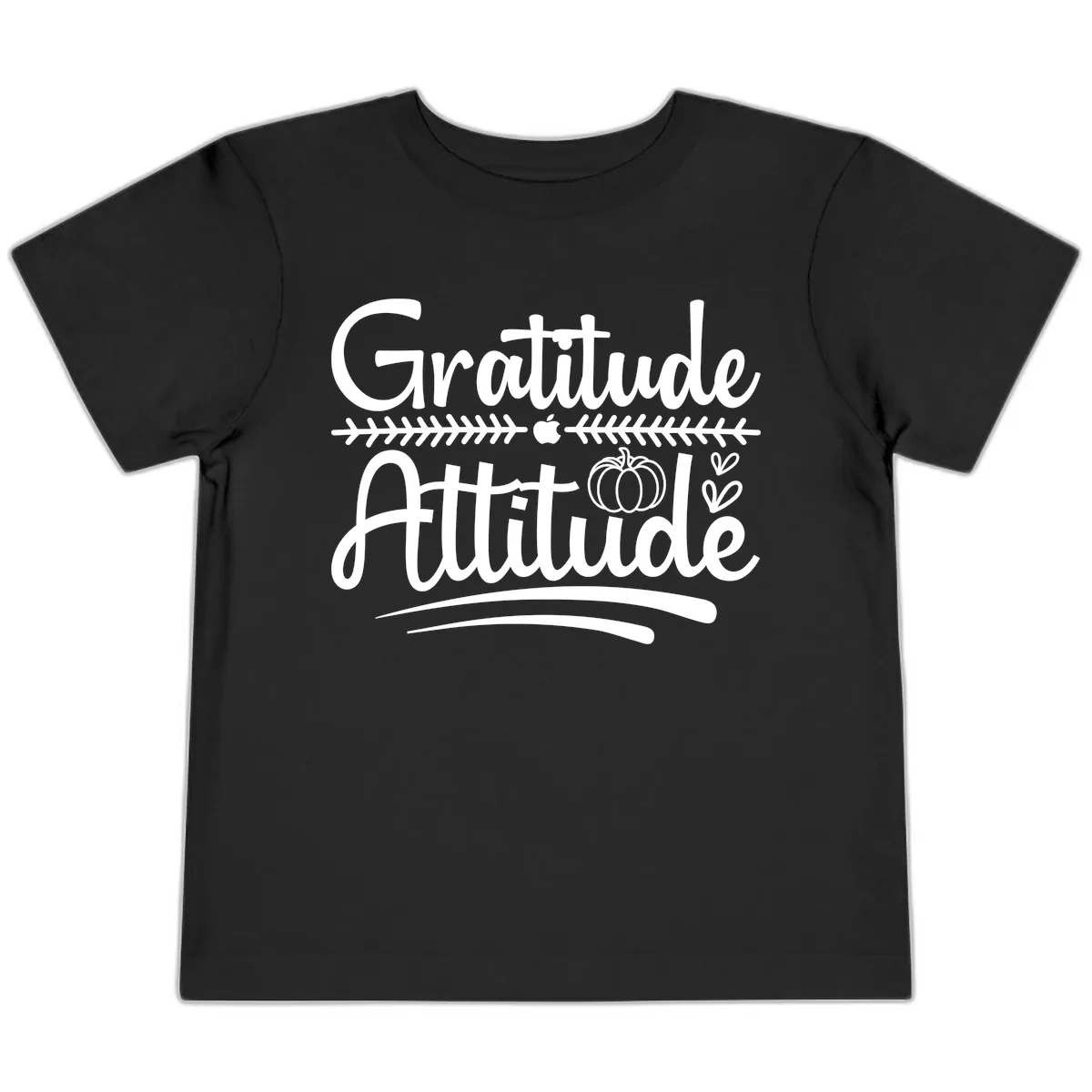 Gratitude Attitude Typography Design Toddler T-Shirt in Black