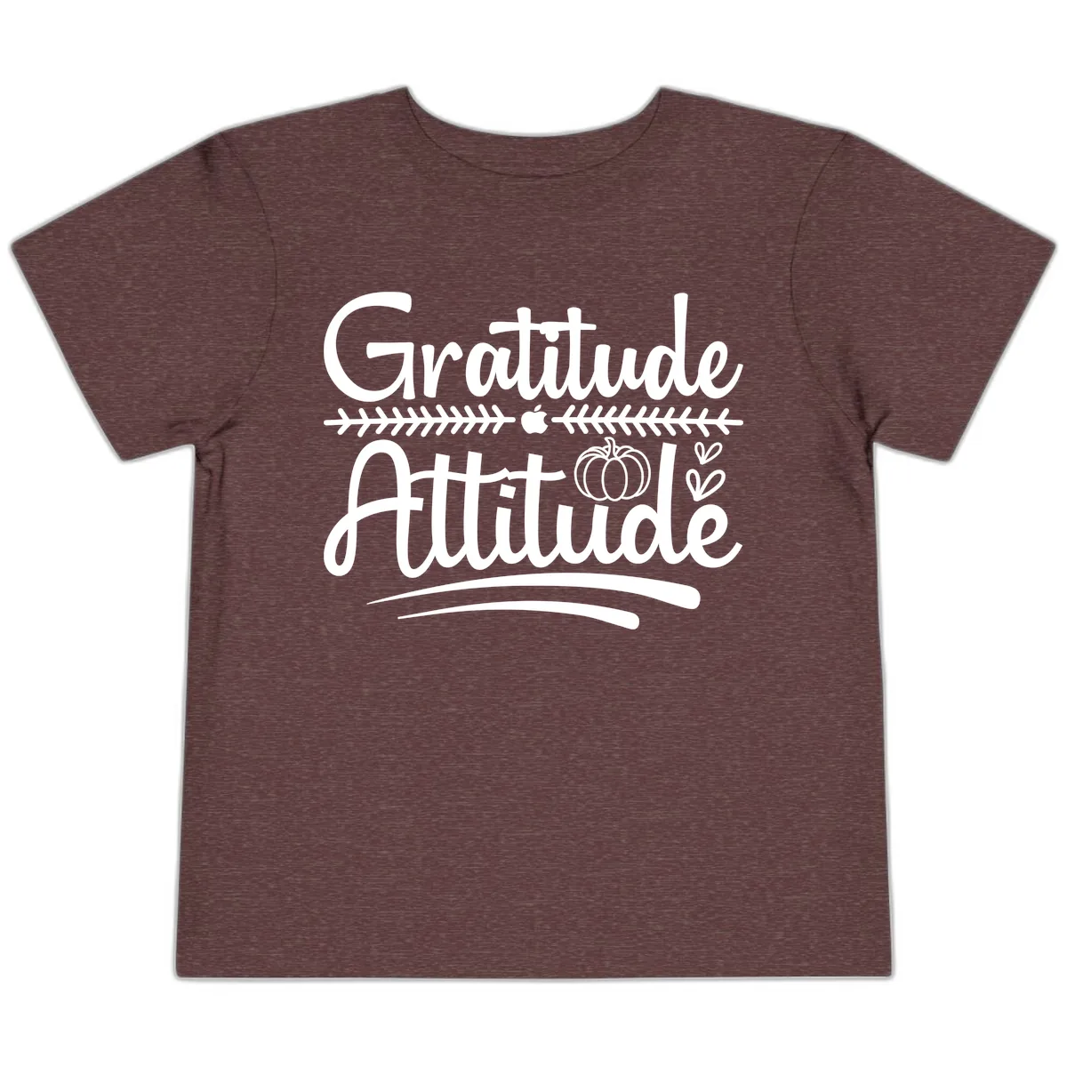 Gratitude Attitude Typography Design Toddler T-Shirt in Heather Maroon