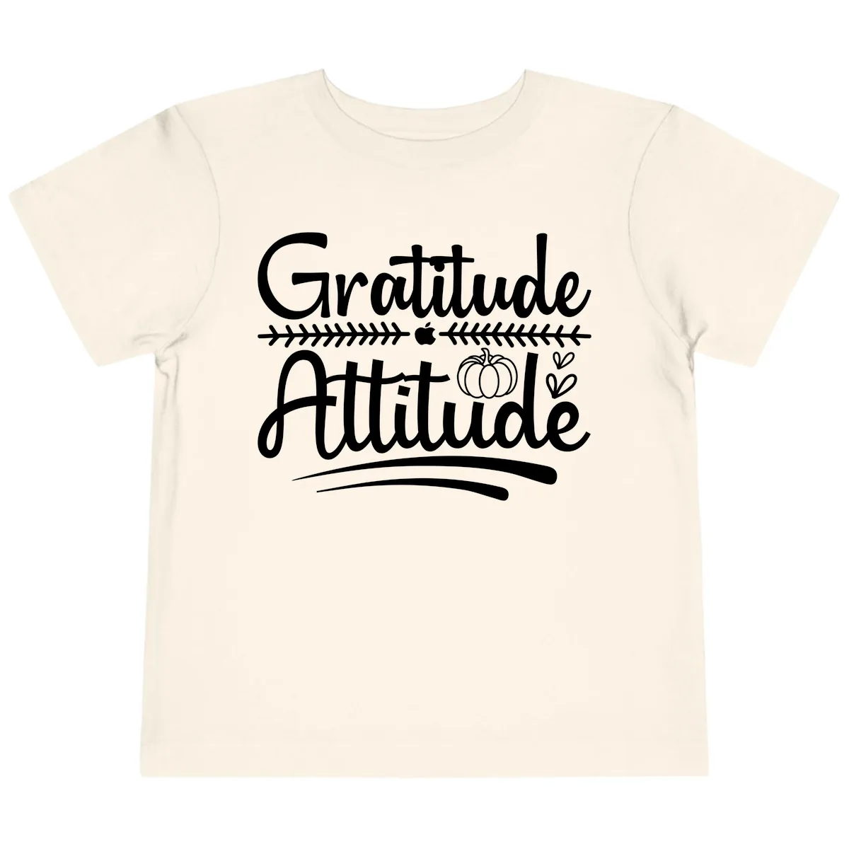 Gratitude Attitude Typography Design Toddler T-Shirt in Natural
