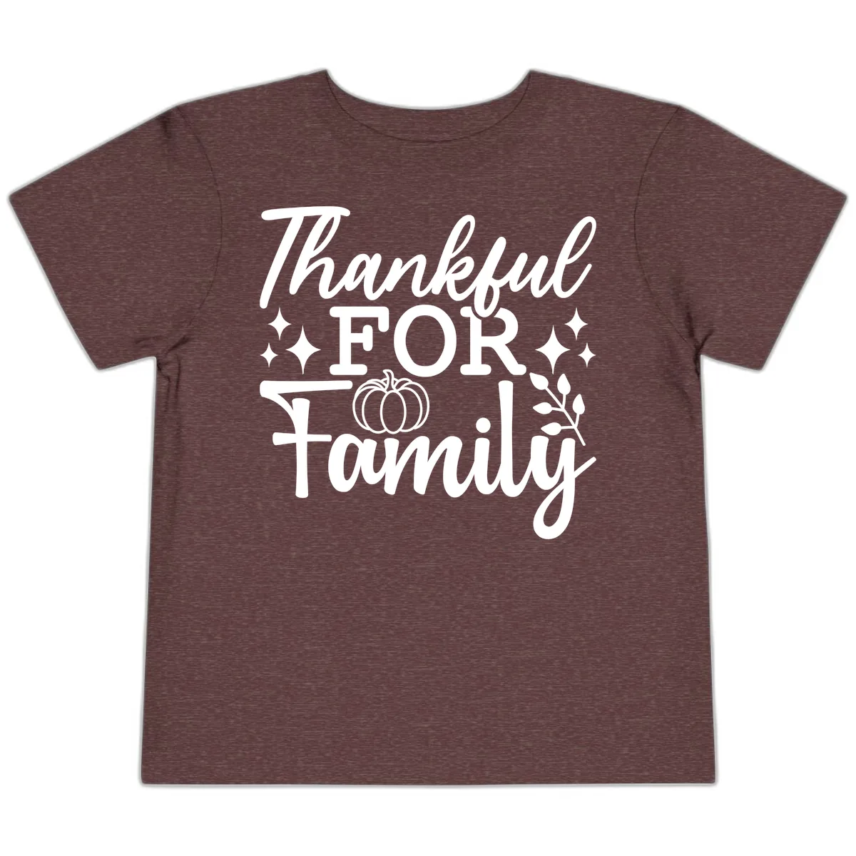 Thankful For Family Pumpkin Design Toddler T-Shirt in Heather Maroon