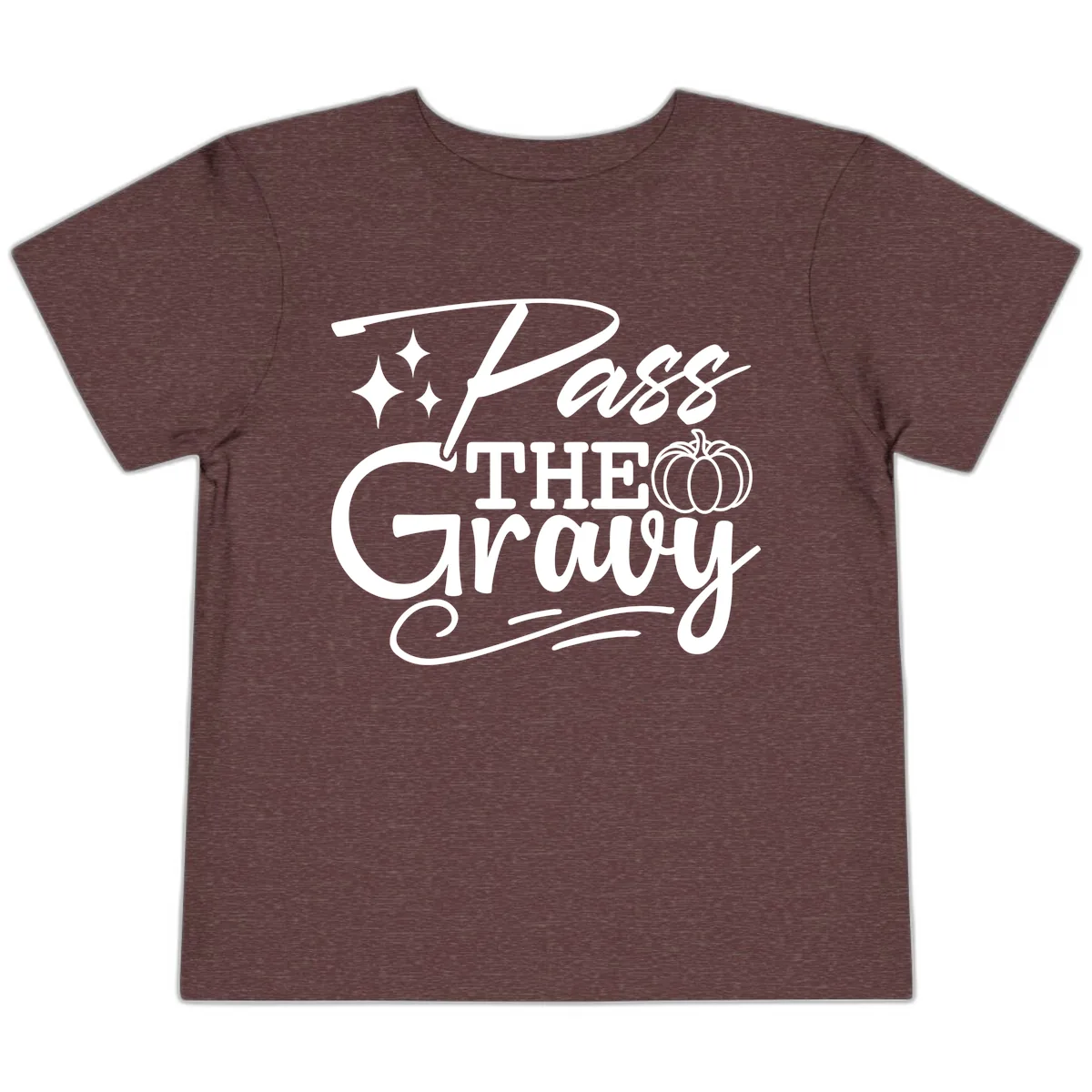 Pass The Gravy Thanksgiving Phrase Toddler T-Shirt in Heather Maroon
