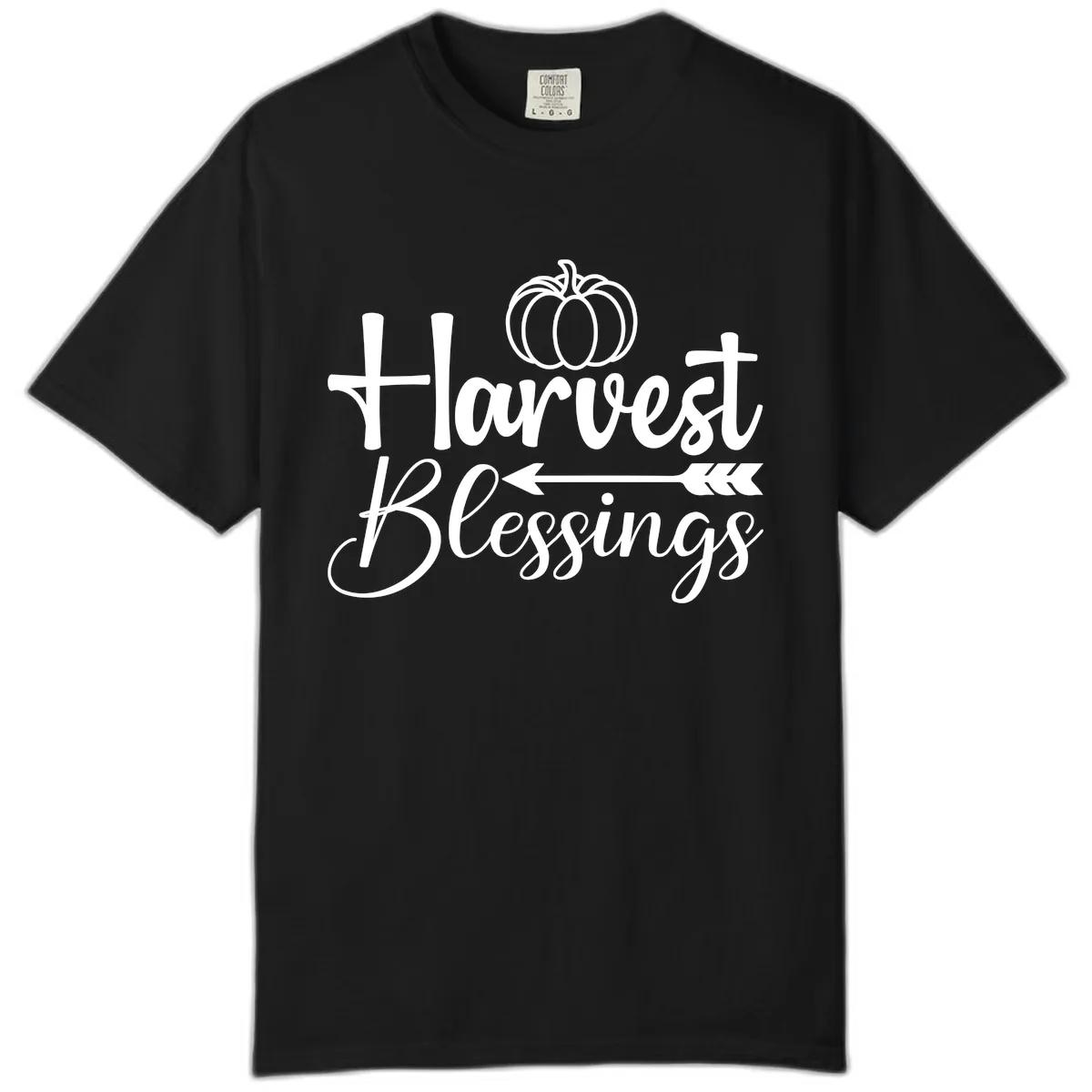 Harvest Blessings Pumpkin Arrow Comfort Color in Black