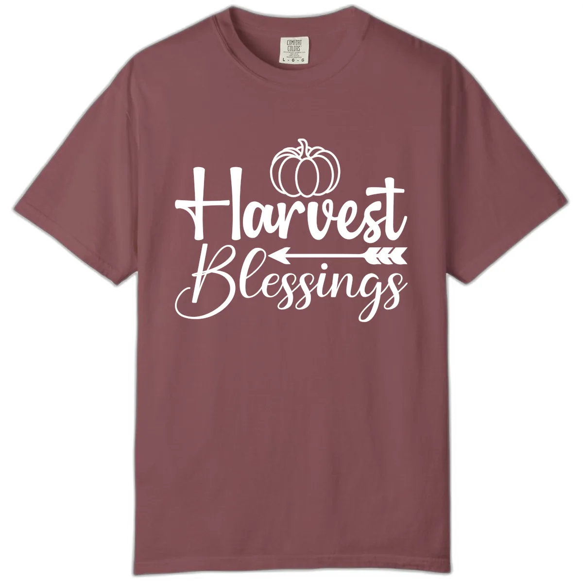 Harvest Blessings Pumpkin Arrow Comfort Color in Brick