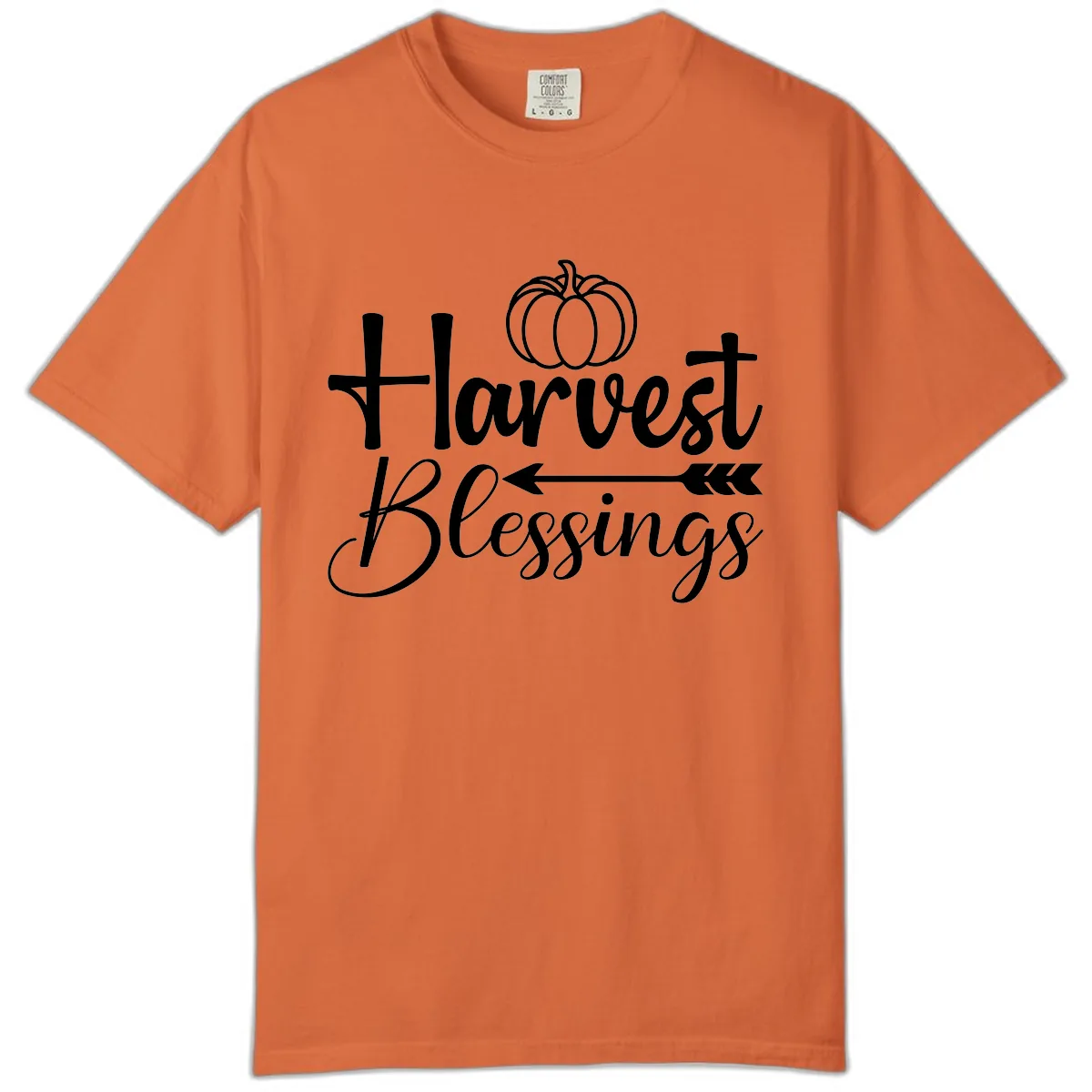 Harvest Blessings Pumpkin Arrow Comfort Color in Burnt Orange