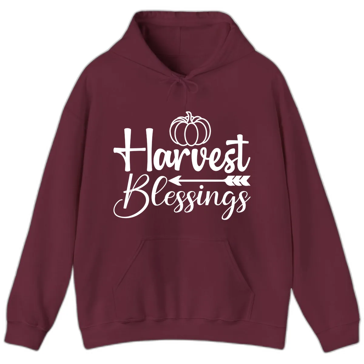 Harvest Blessings Pumpkin Arrow Hoodie in Maroon