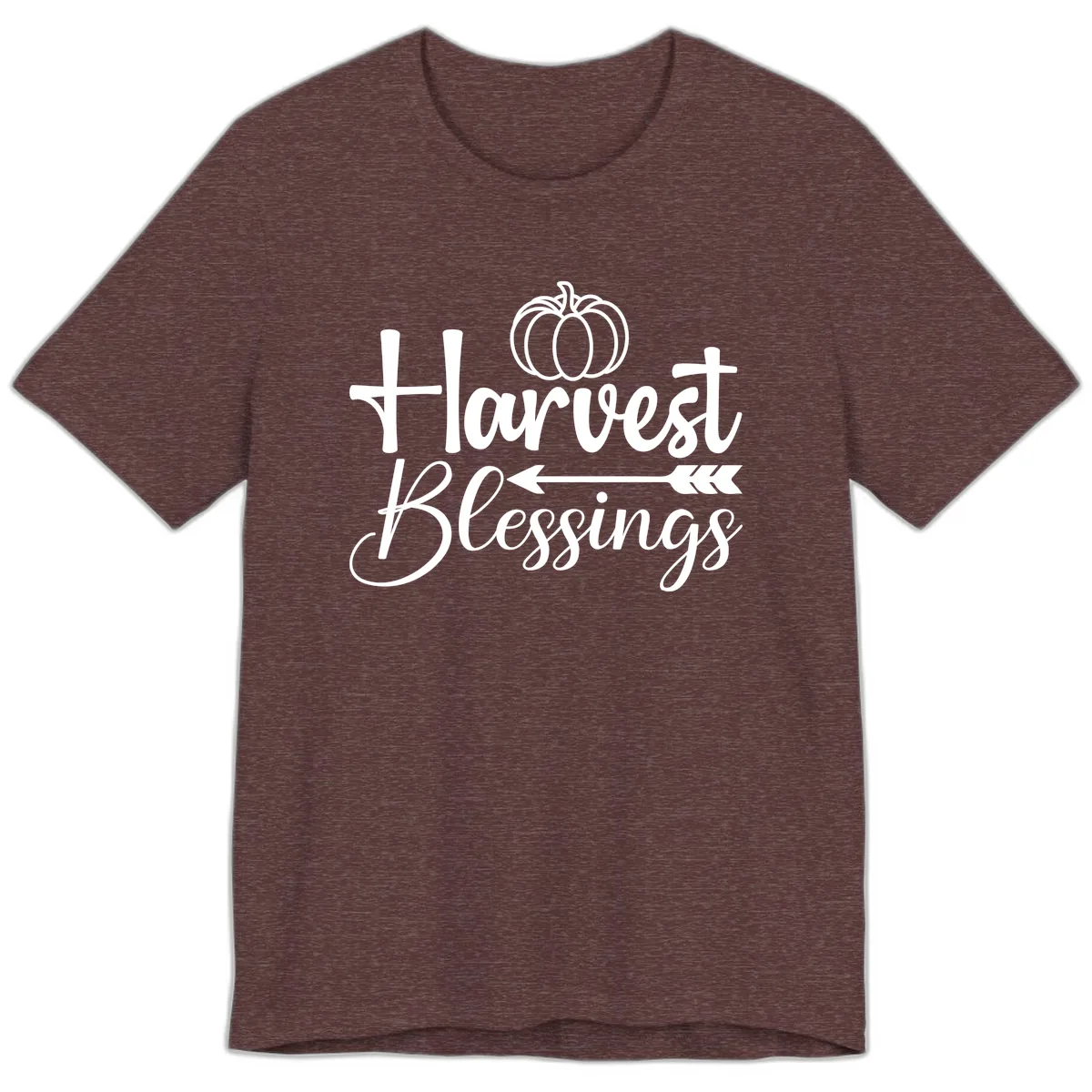 Harvest Blessings Pumpkin Arrow Premium T-Shirt in Heather Maroon