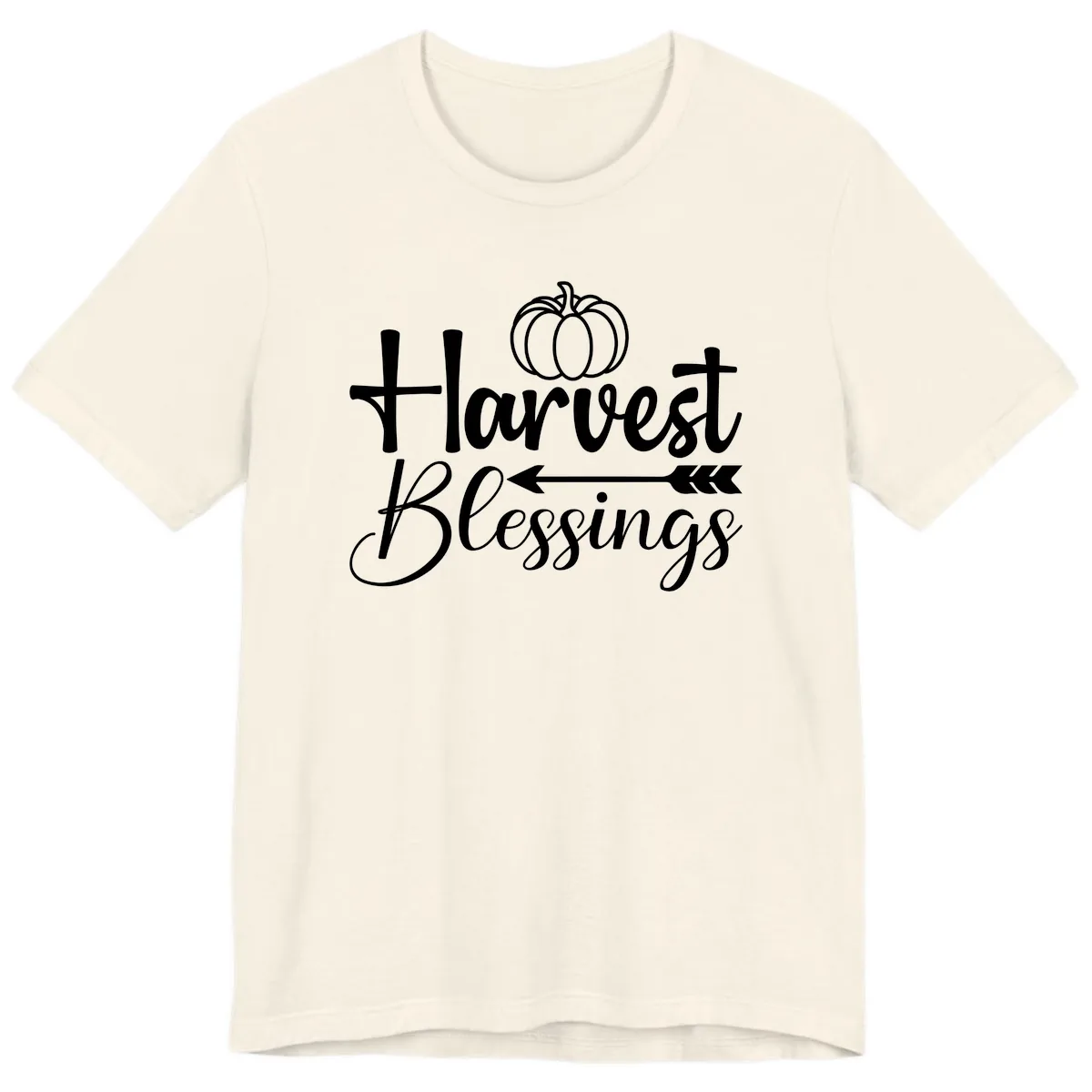 Harvest Blessings Pumpkin Arrow Premium T-Shirt in Natural