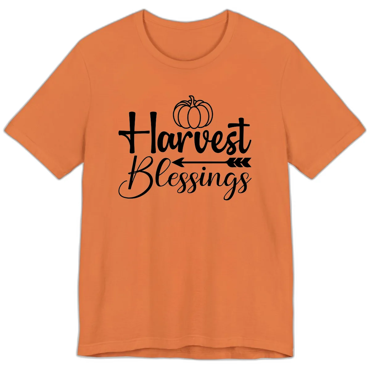 Harvest Blessings Pumpkin Arrow Premium T-Shirt in Burnt Orange