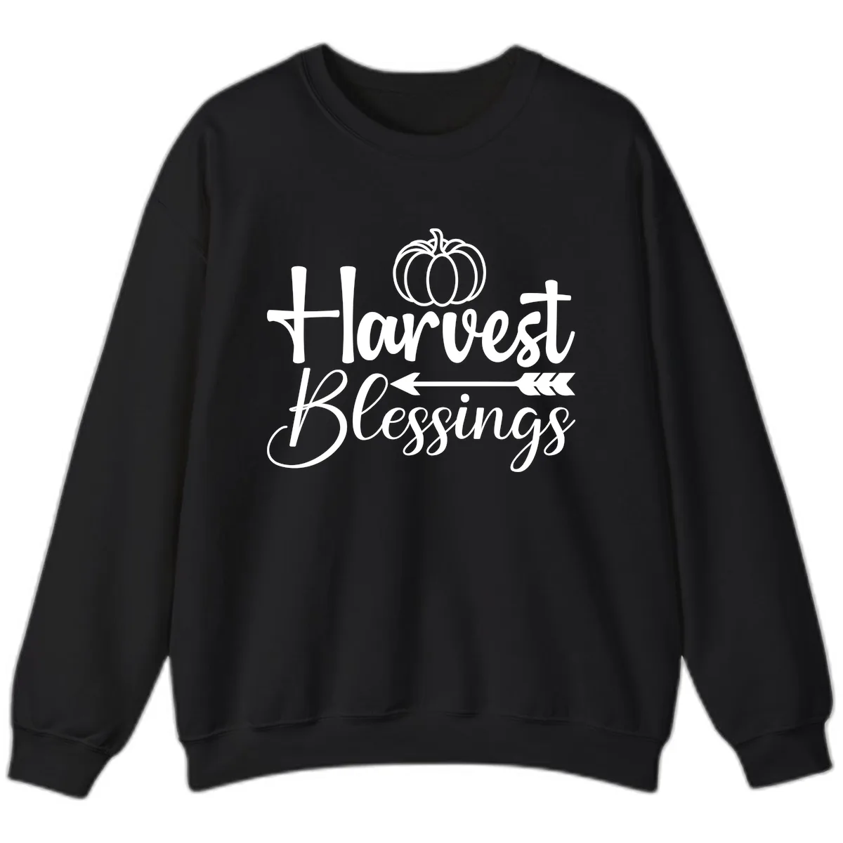 Harvest Blessings Pumpkin Arrow Sweatshirt in Black