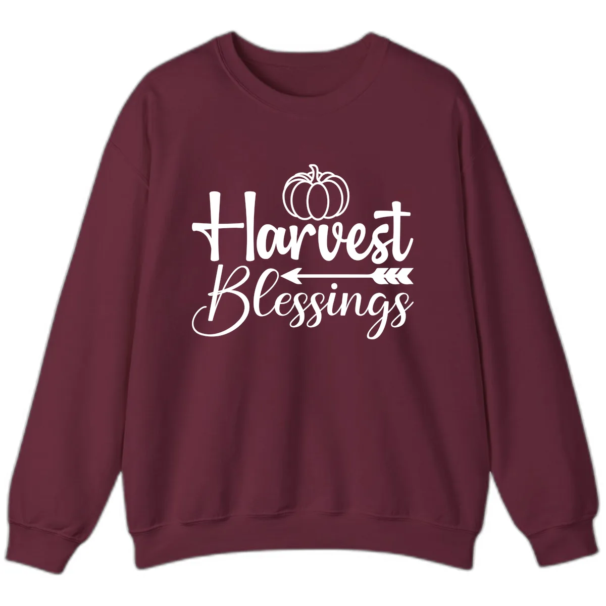 Harvest Blessings Pumpkin Arrow Sweatshirt in Maroon