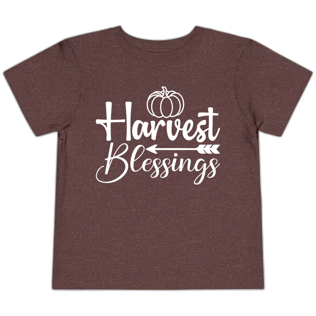 Harvest Blessings Pumpkin Arrow Toddler T-Shirt in Heather Maroon