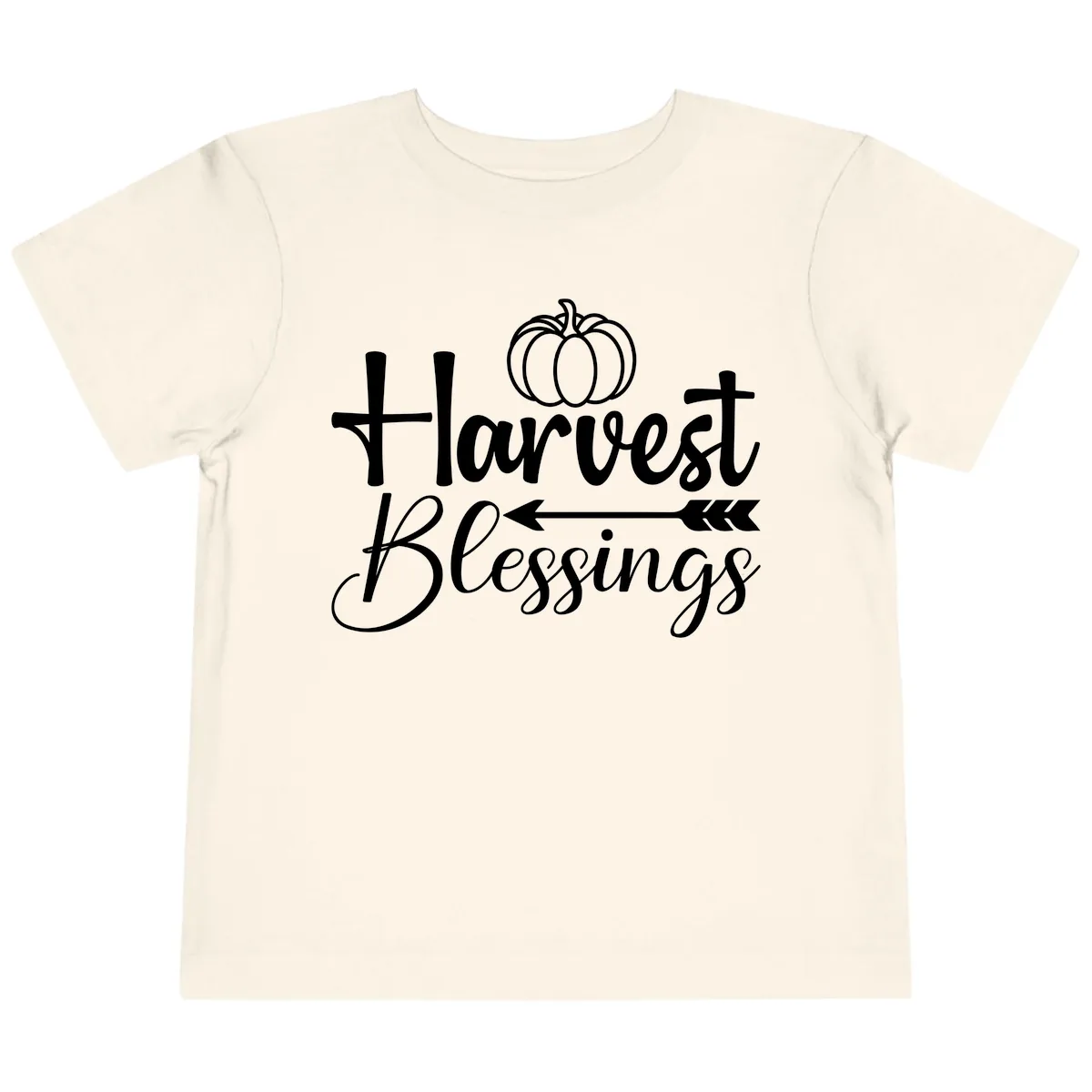 Harvest Blessings Pumpkin Arrow Toddler T-Shirt in Natural