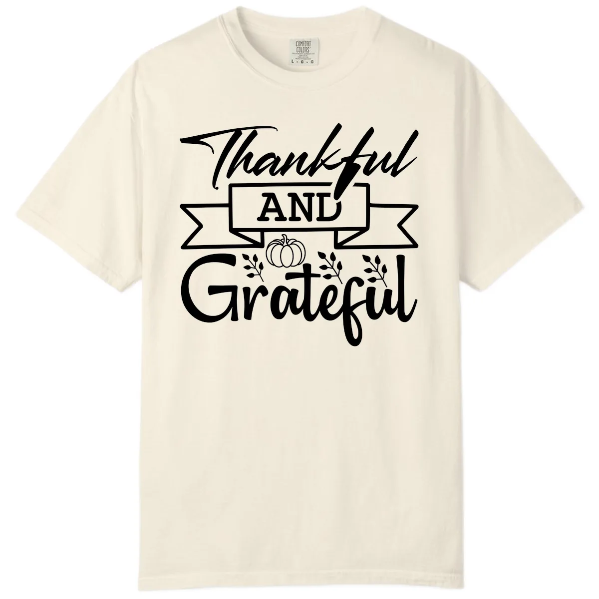 Thankful and Grateful Autumn Design Comfort Color in Ivory