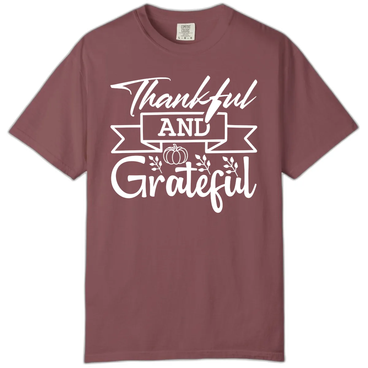Thankful and Grateful Autumn Design Comfort Color in Brick