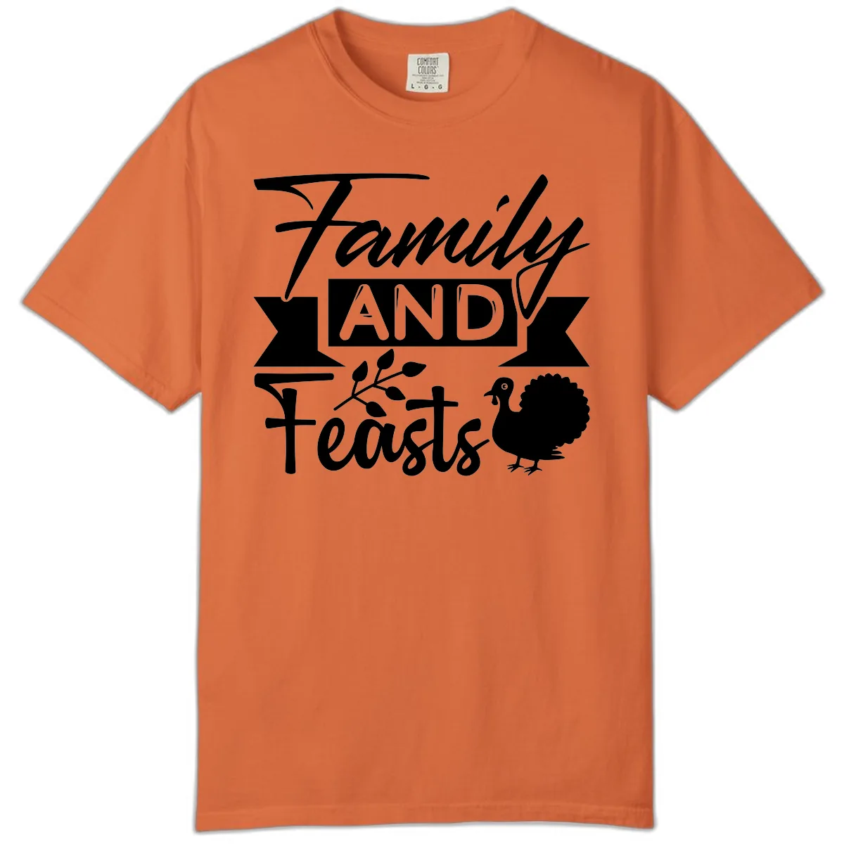 Family And Feasts Thanksgiving Design Comfort Color in Burnt Orange