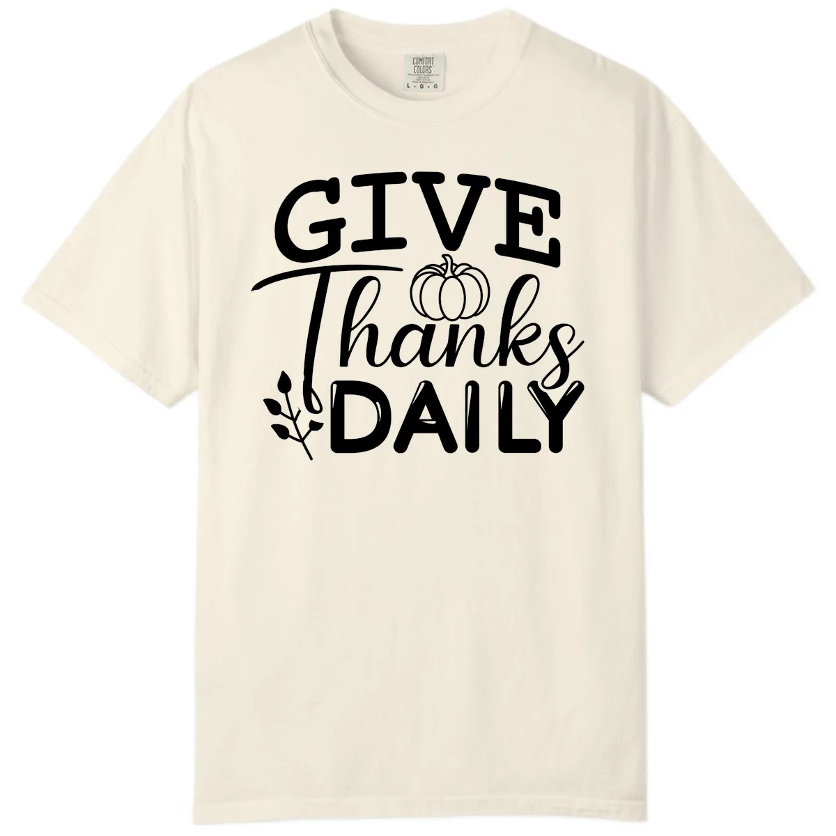 Give Thanks Daily Pumpkin Design Comfort Color in Ivory