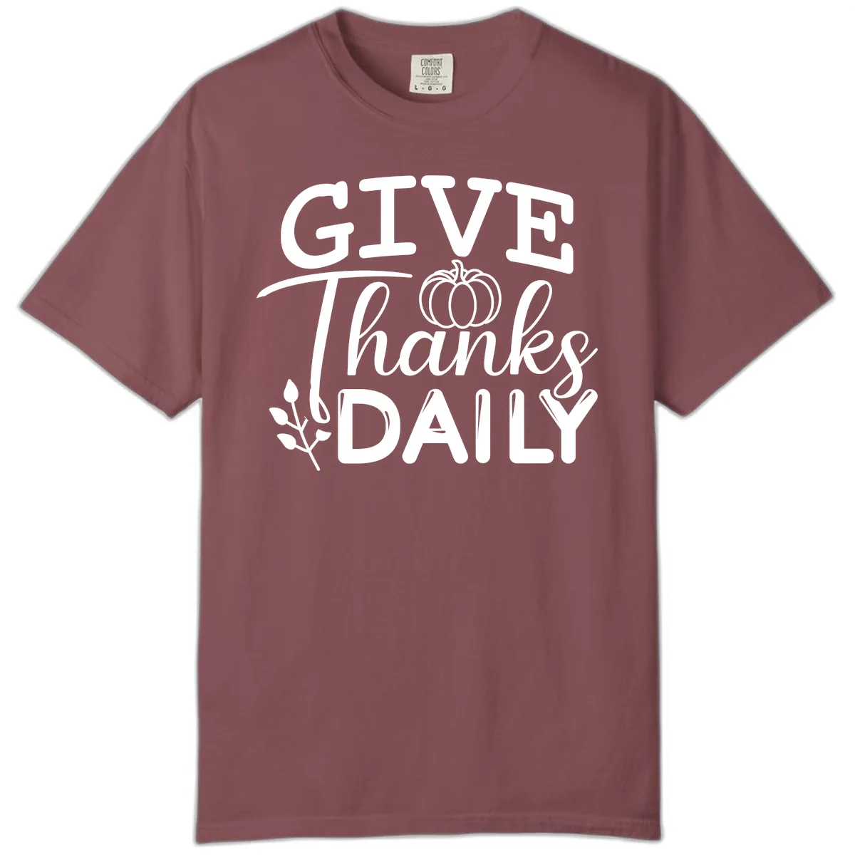 Give Thanks Daily Pumpkin Design Comfort Color in Brick