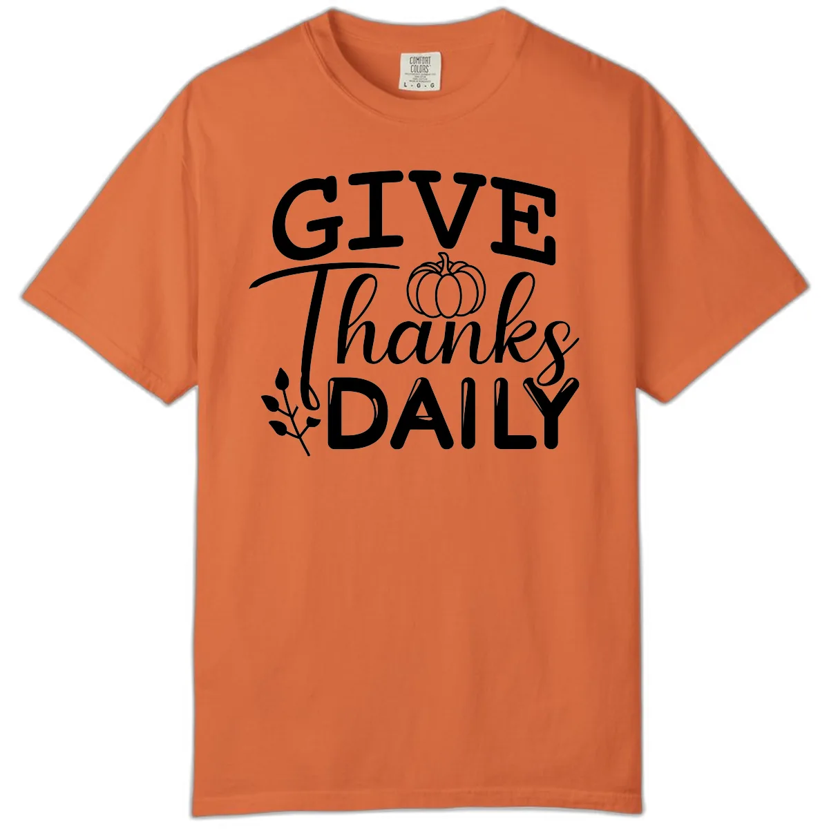 Give Thanks Daily Pumpkin Design Comfort Color in Burnt Orange