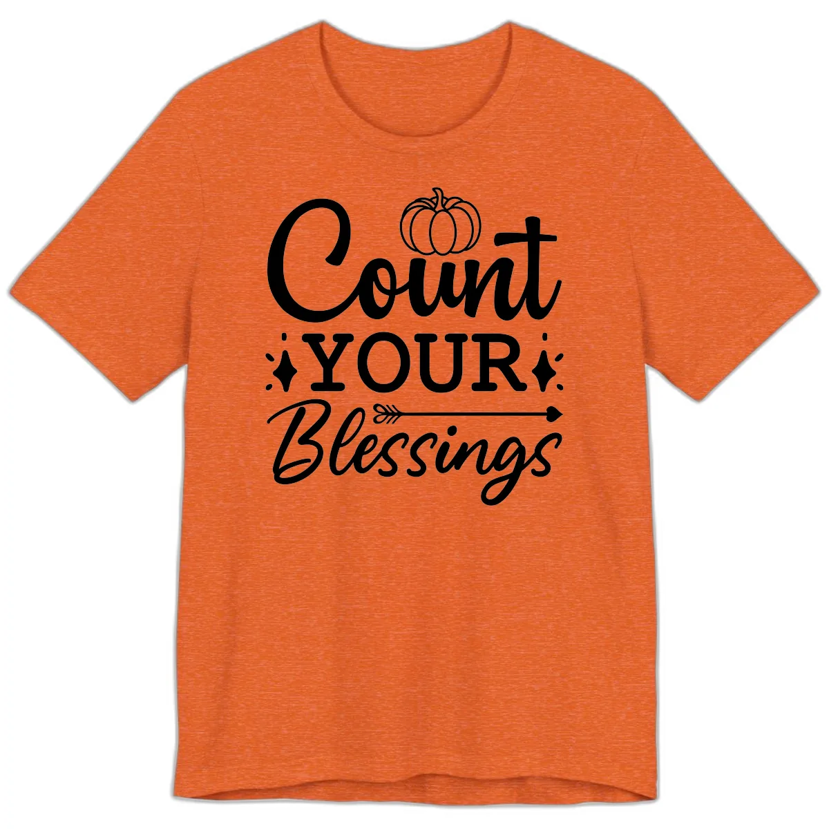Count Your Blessings Autumn Design Premium T-Shirt in Heather Orange
