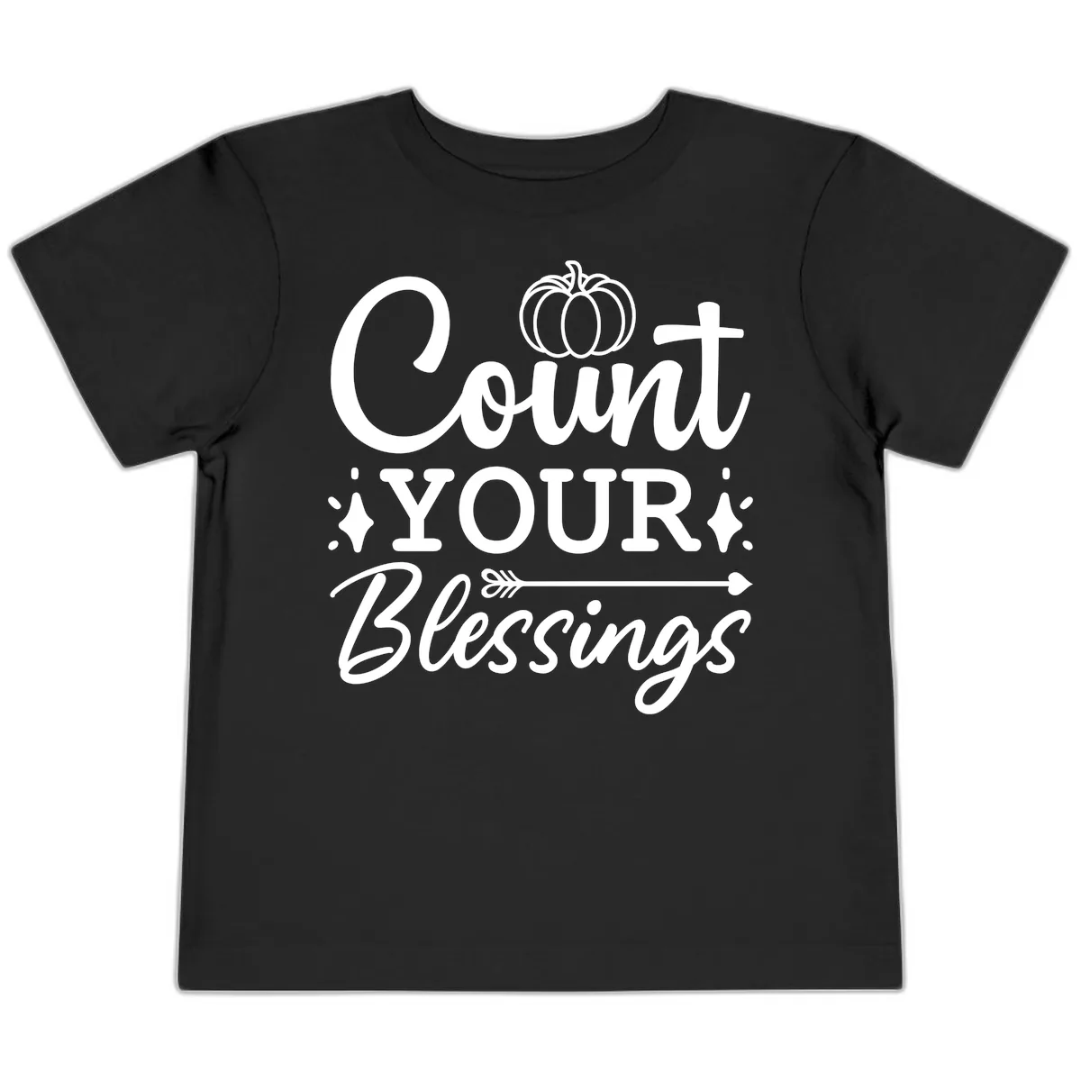 Count Your Blessings Autumn Design Toddler T-Shirt in Black