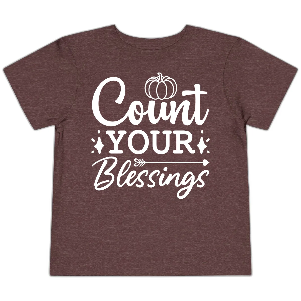 Count Your Blessings Autumn Design Toddler T-Shirt in Heather Maroon