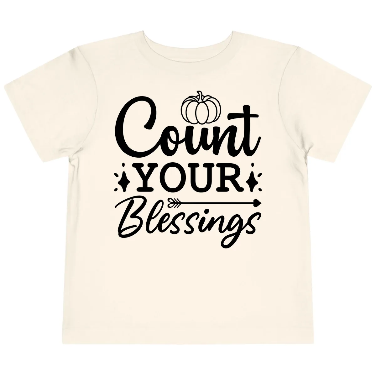 Count Your Blessings Autumn Design Toddler T-Shirt in Natural
