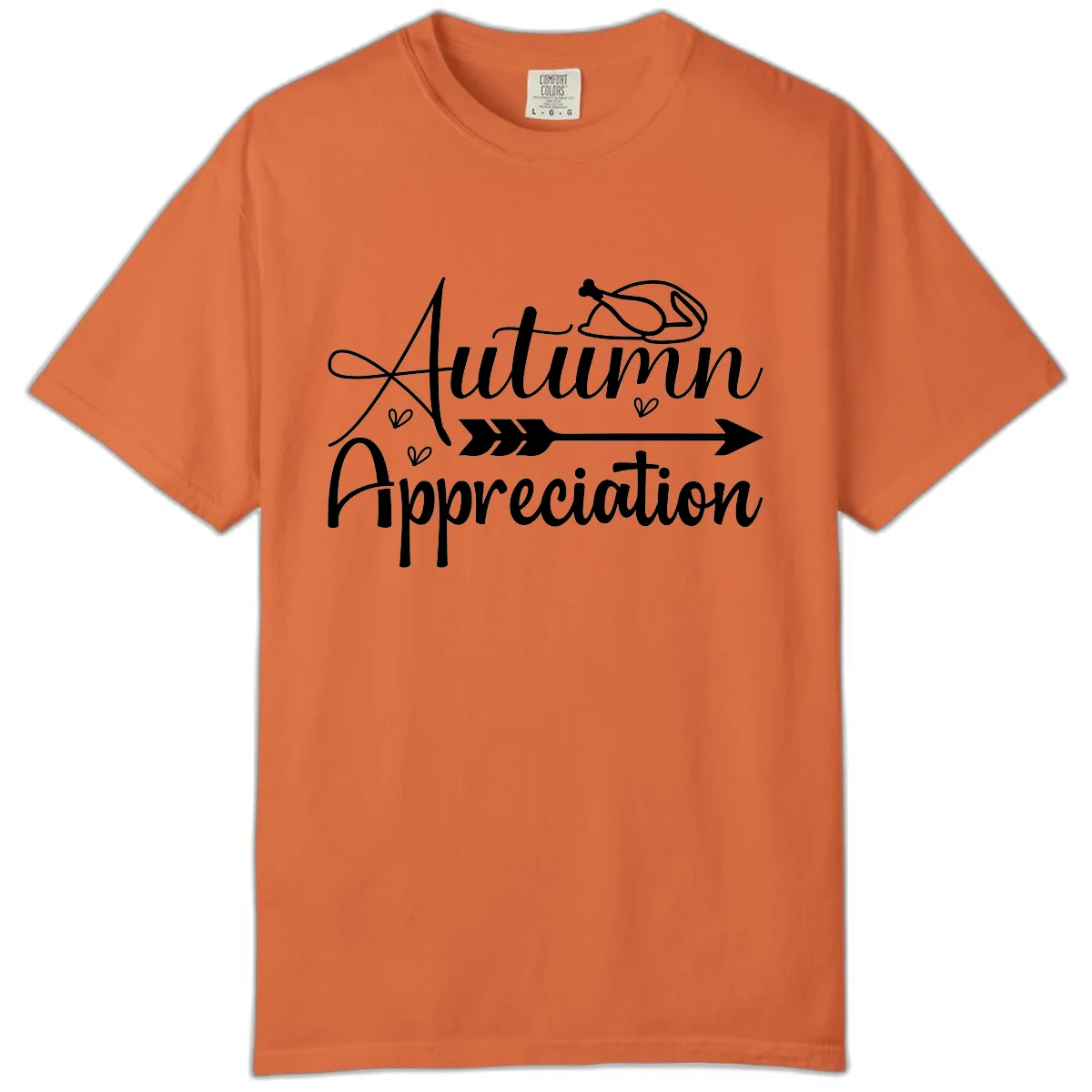 Autumn Appreciation Script Design Comfort Color in Burnt Orange