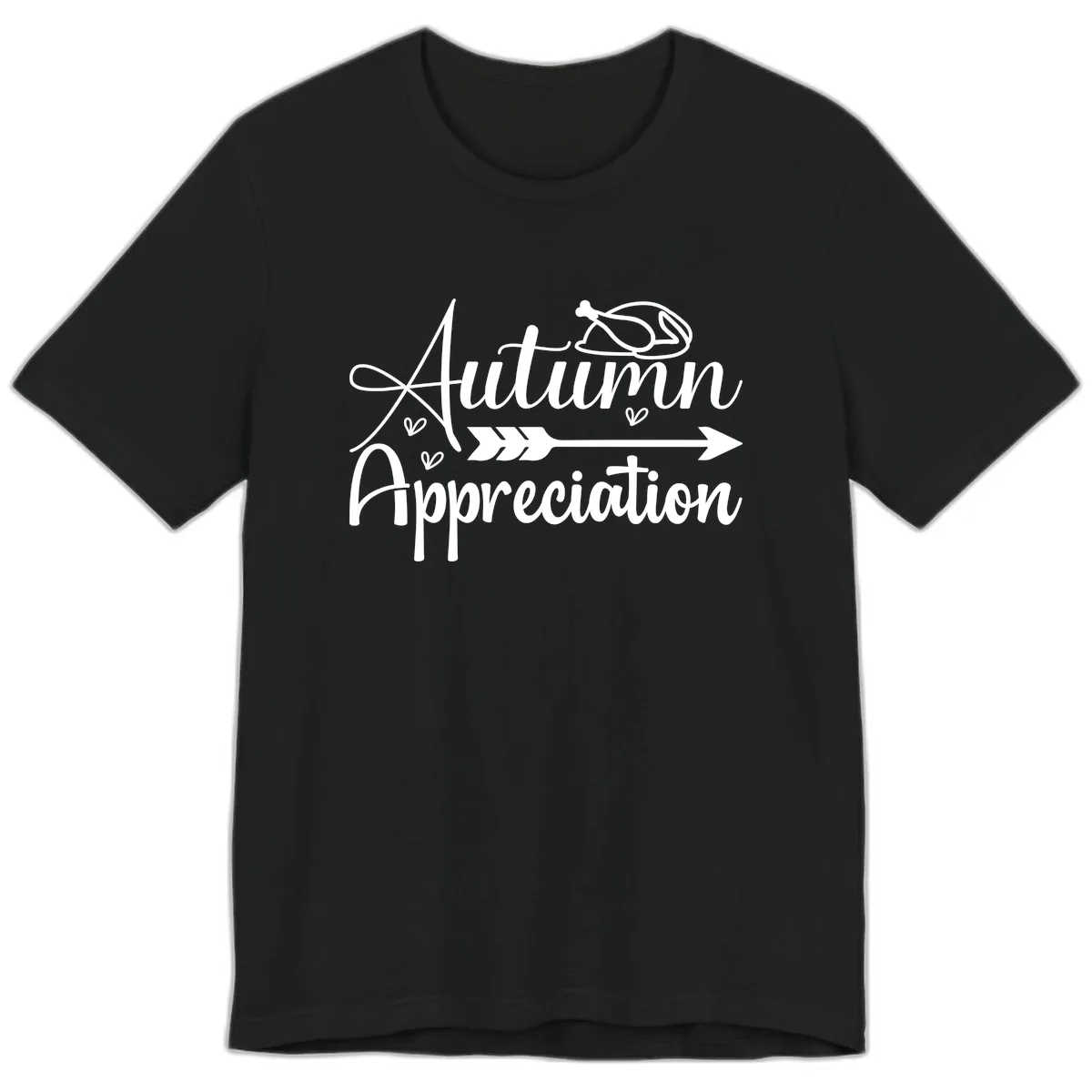 Autumn Appreciation Script Design Premium T-Shirt in Black