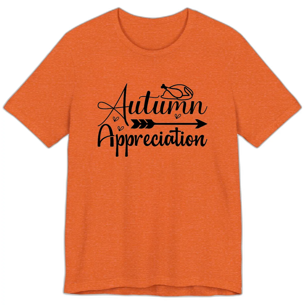 Autumn Appreciation Script Design Premium T-Shirt in Heather Orange