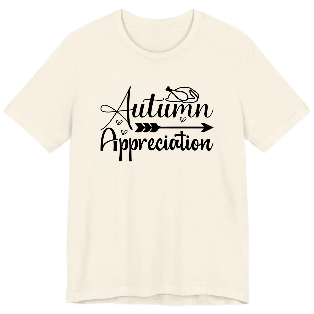 Autumn Appreciation Script Design Premium T-Shirt in Natural