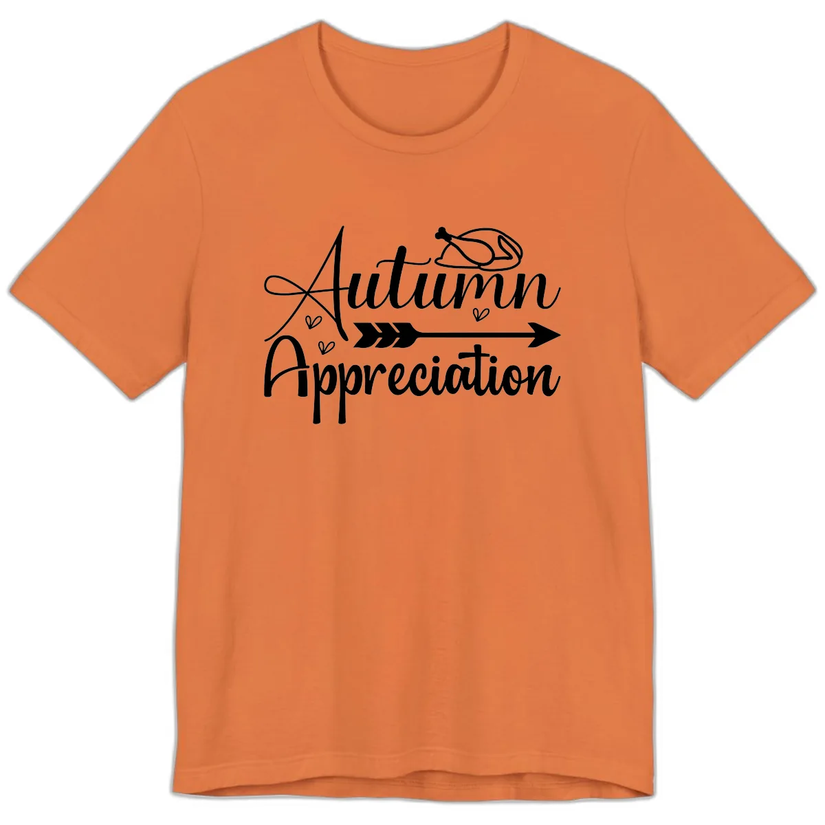 Autumn Appreciation Script Design Premium T-Shirt in Burnt Orange