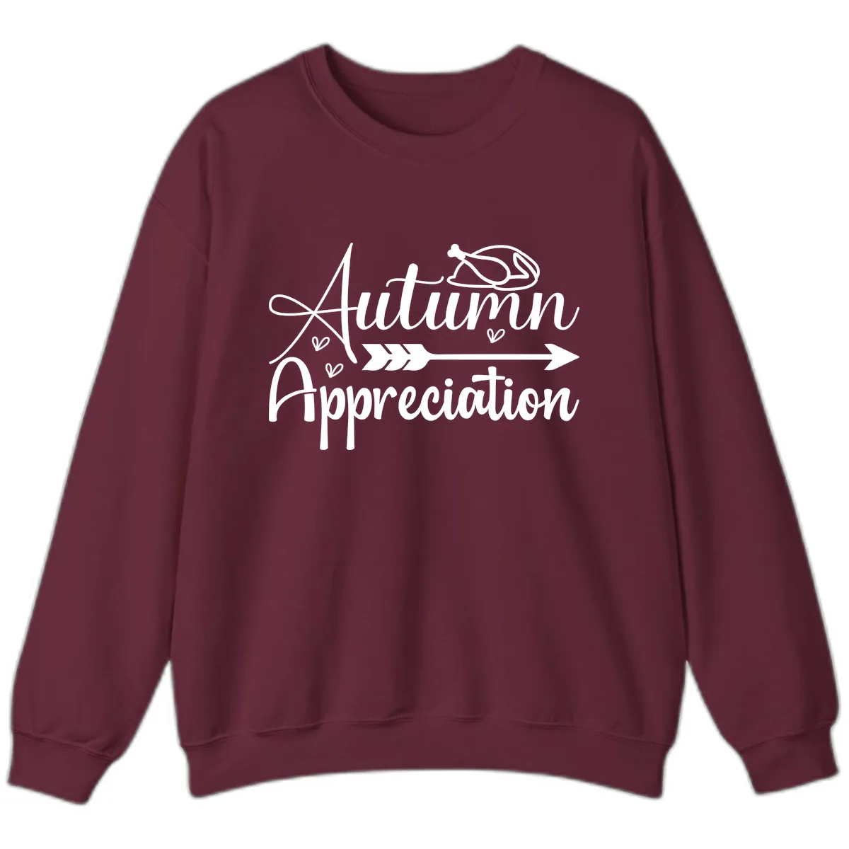 Autumn Appreciation Script Design Sweatshirt in Maroon
