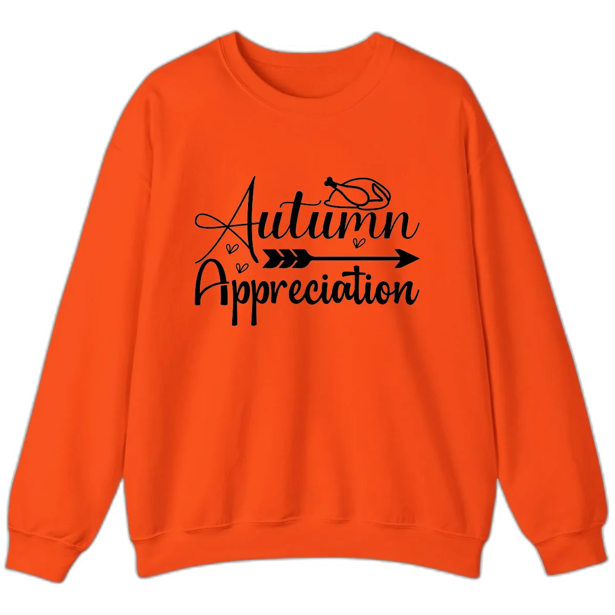 Autumn Appreciation Script Design Sweatshirt in Orange